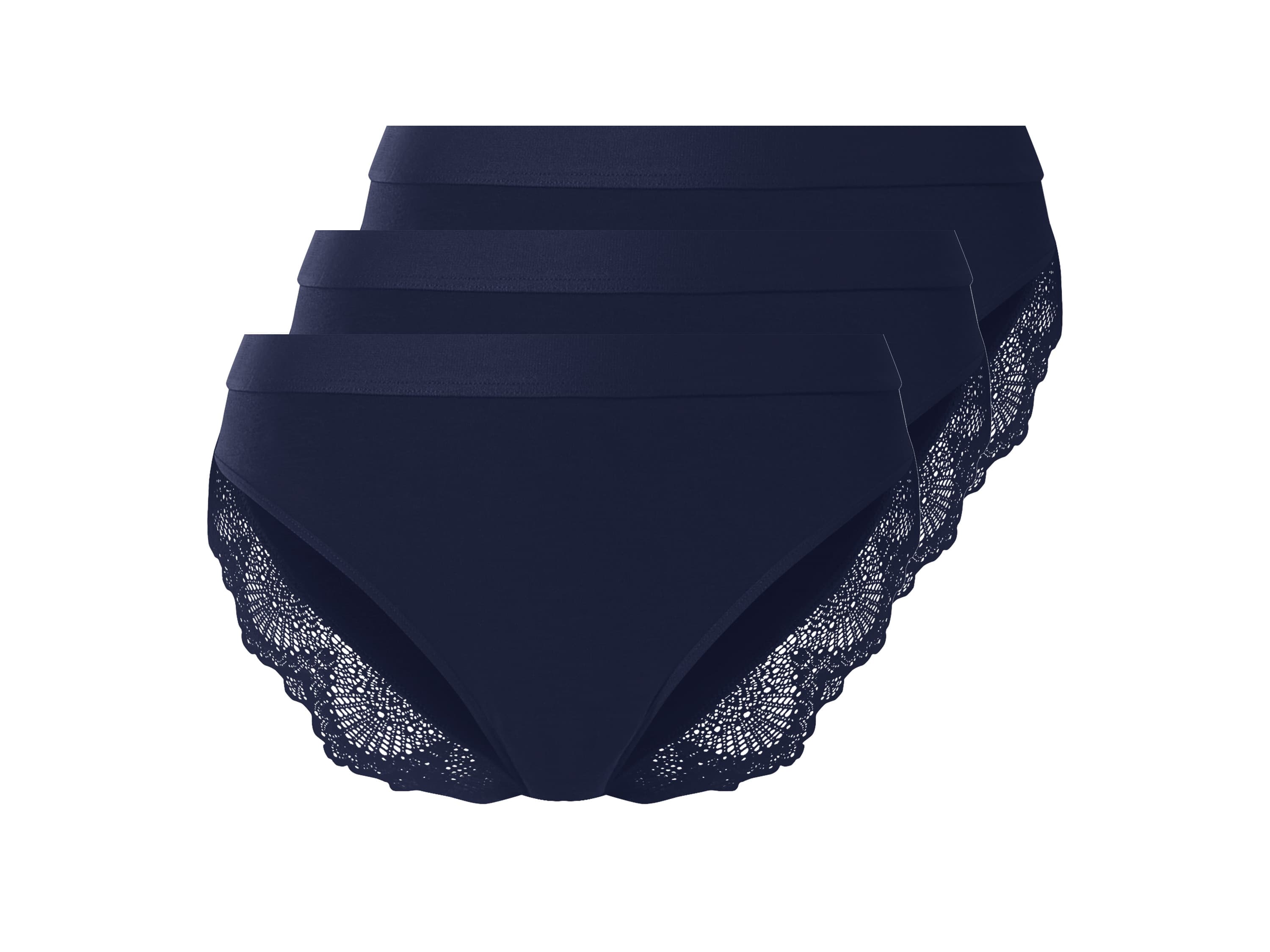 esmara® Dámske nohavičky s čipkou, 3 kusy (navy modrá, S (36/38)) 1