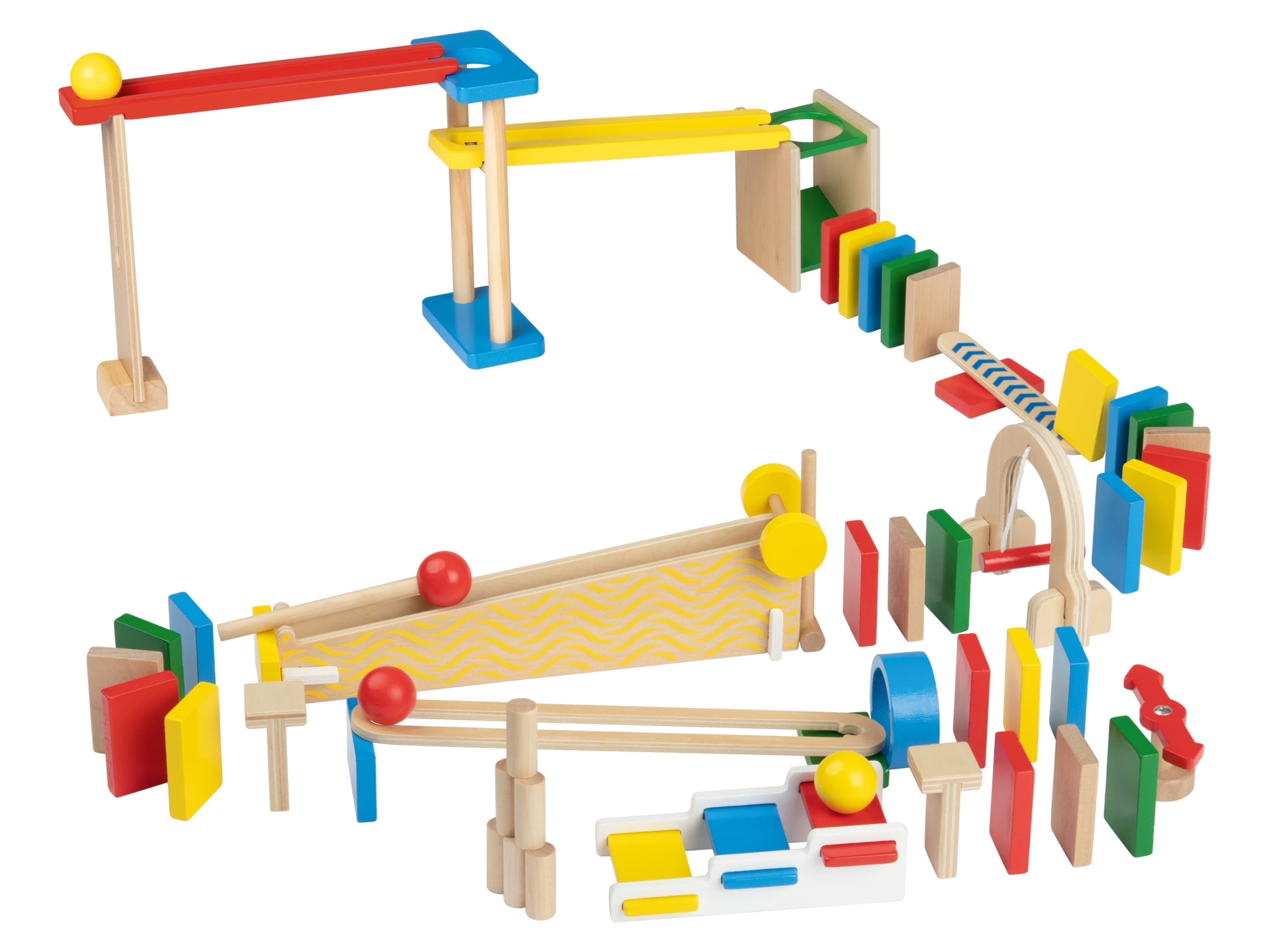 lupilu® Drevená guľôčková dráha (drevená guľôčková dráha – domino)