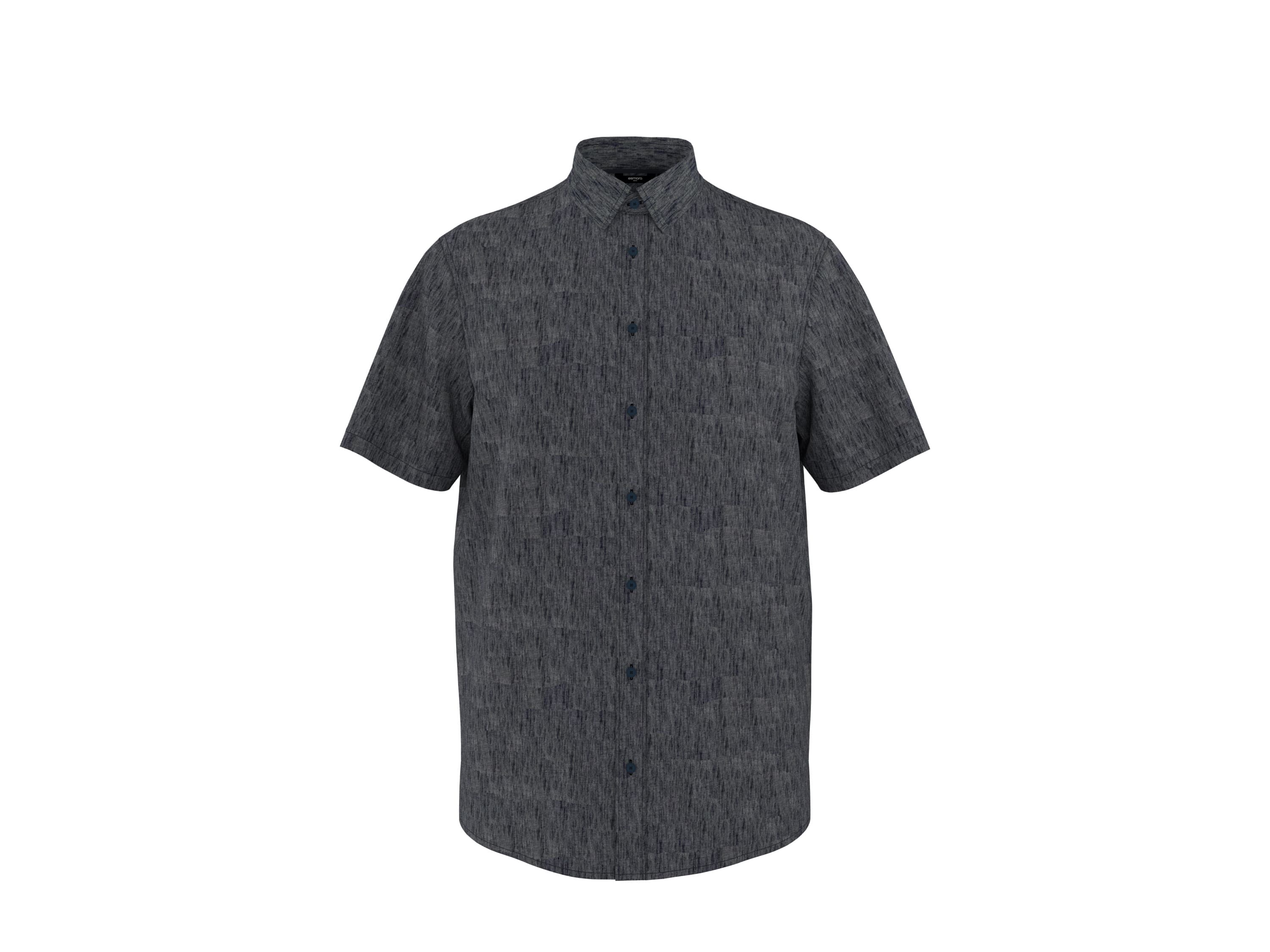 ESMARA MEN Pánska ľanová košeľa s krátkym rukávom Premium (navy modrá, M (39/40)) 1