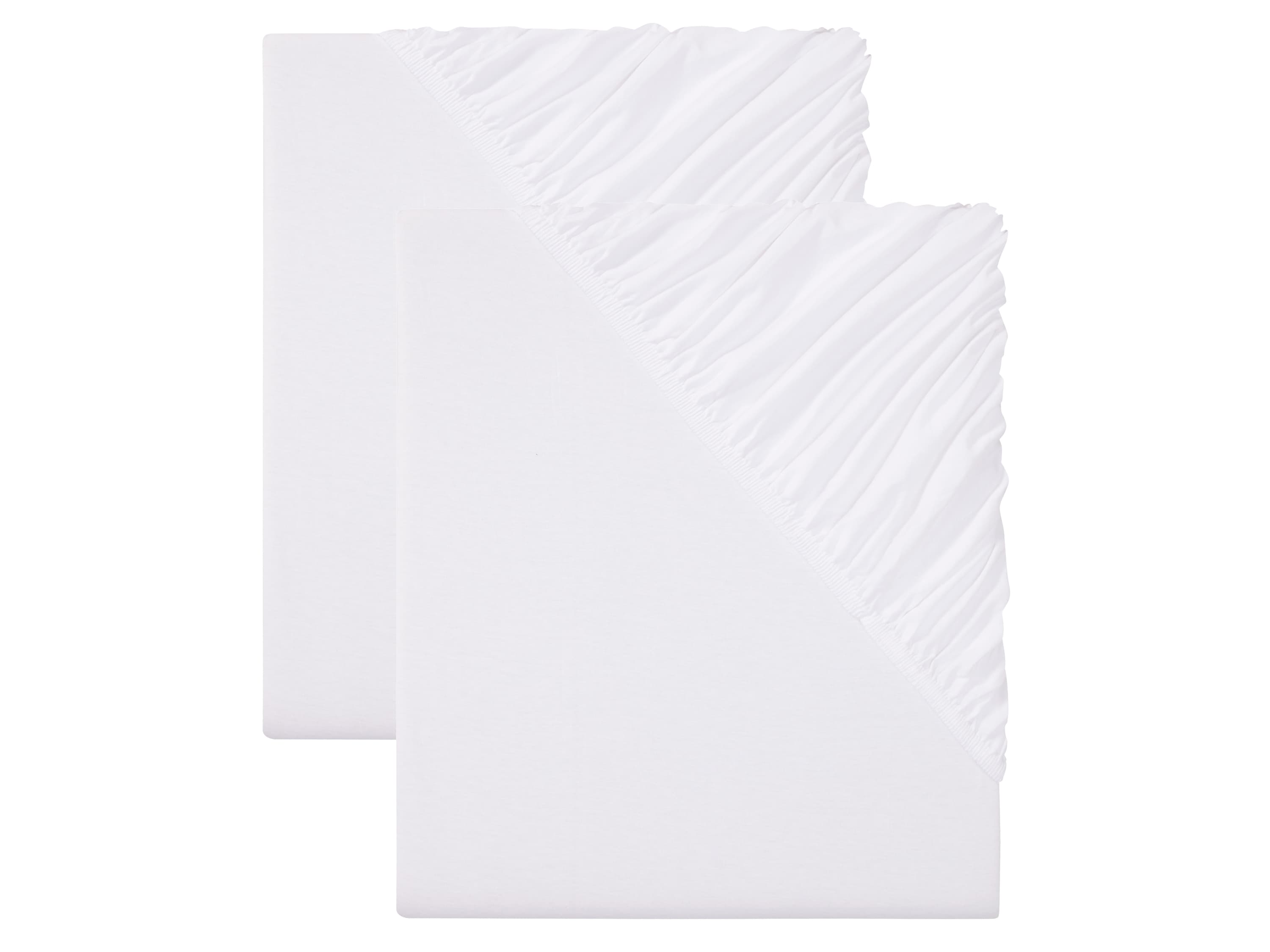 LIVARNO home Džersejové napínacie plachty, 180 – 200 x 200 cm, 2 kusy (biela) 1