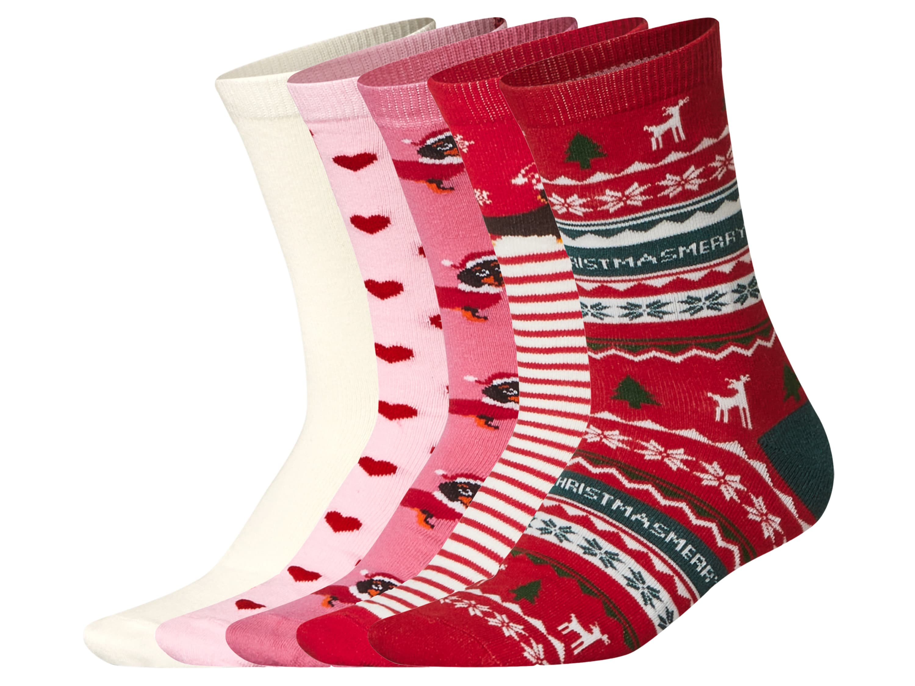 esmara® Dámske ponožky, 5 párov (ružová/biela/červená, 35/38) 1