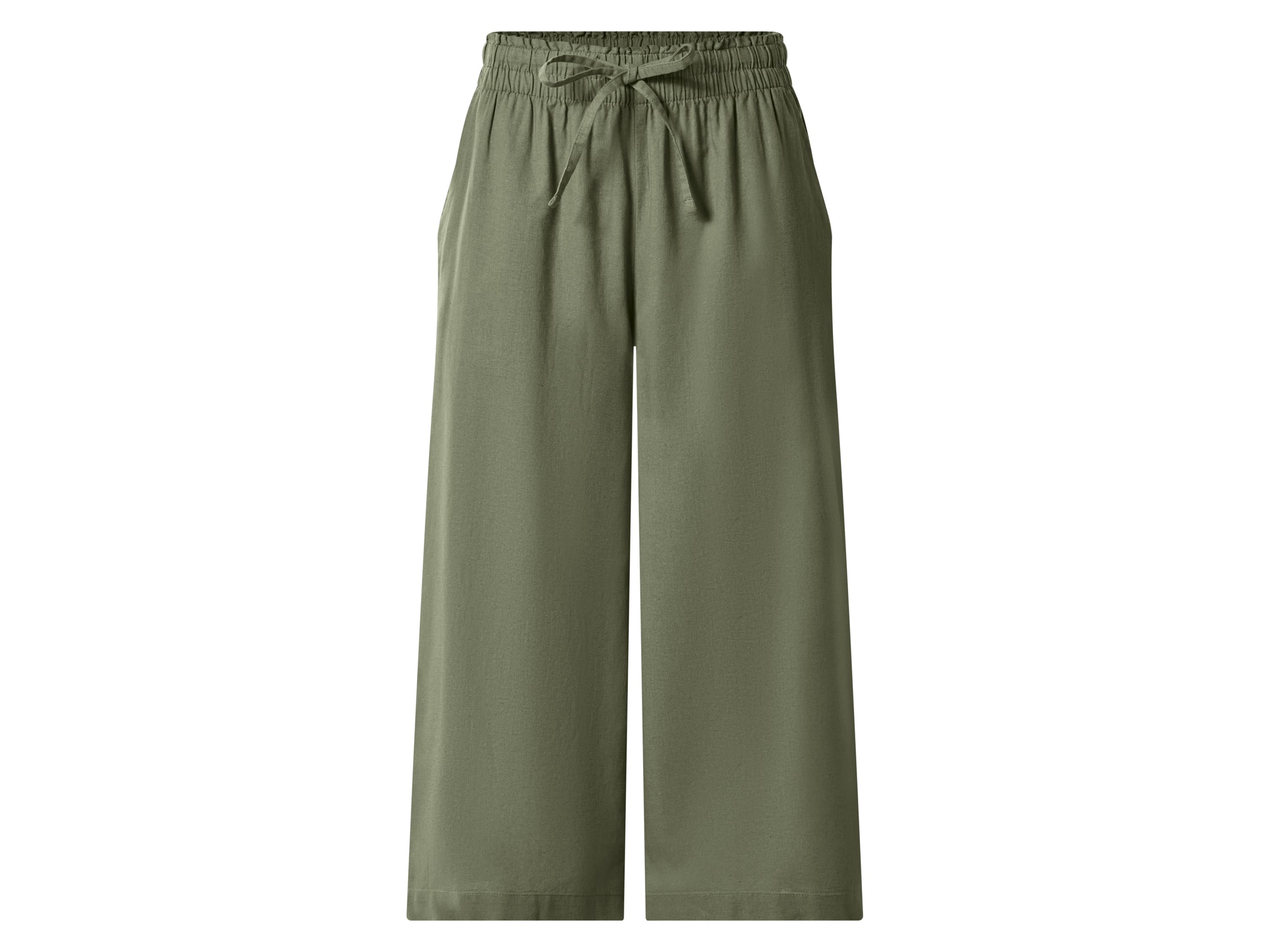 esmara® Dámske culotte nohavice s ľanom Premium (zelená, S (36/38))