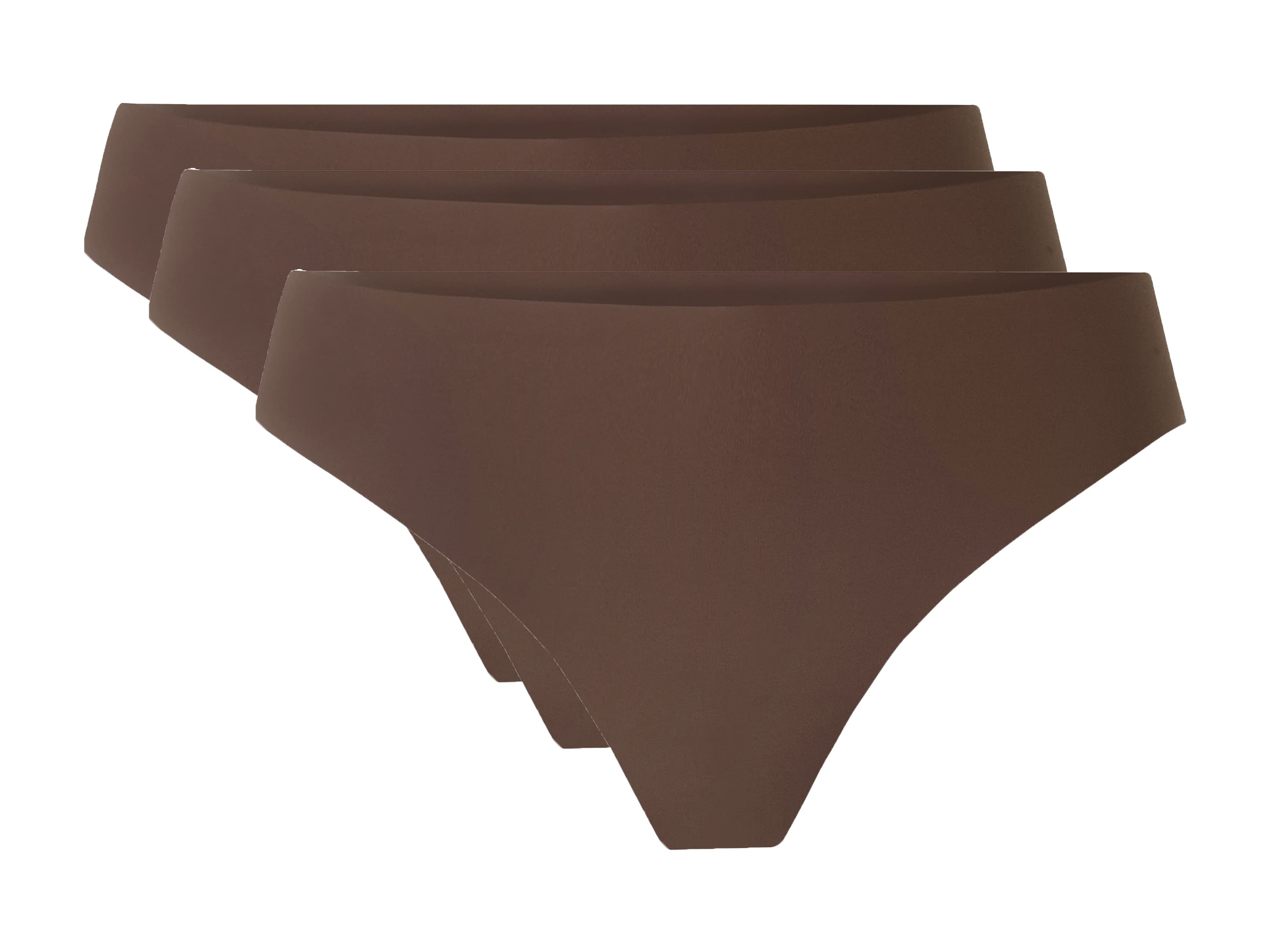 ESMARA® Dámske tangá, 3 kusy (hnedá, S (36/38))