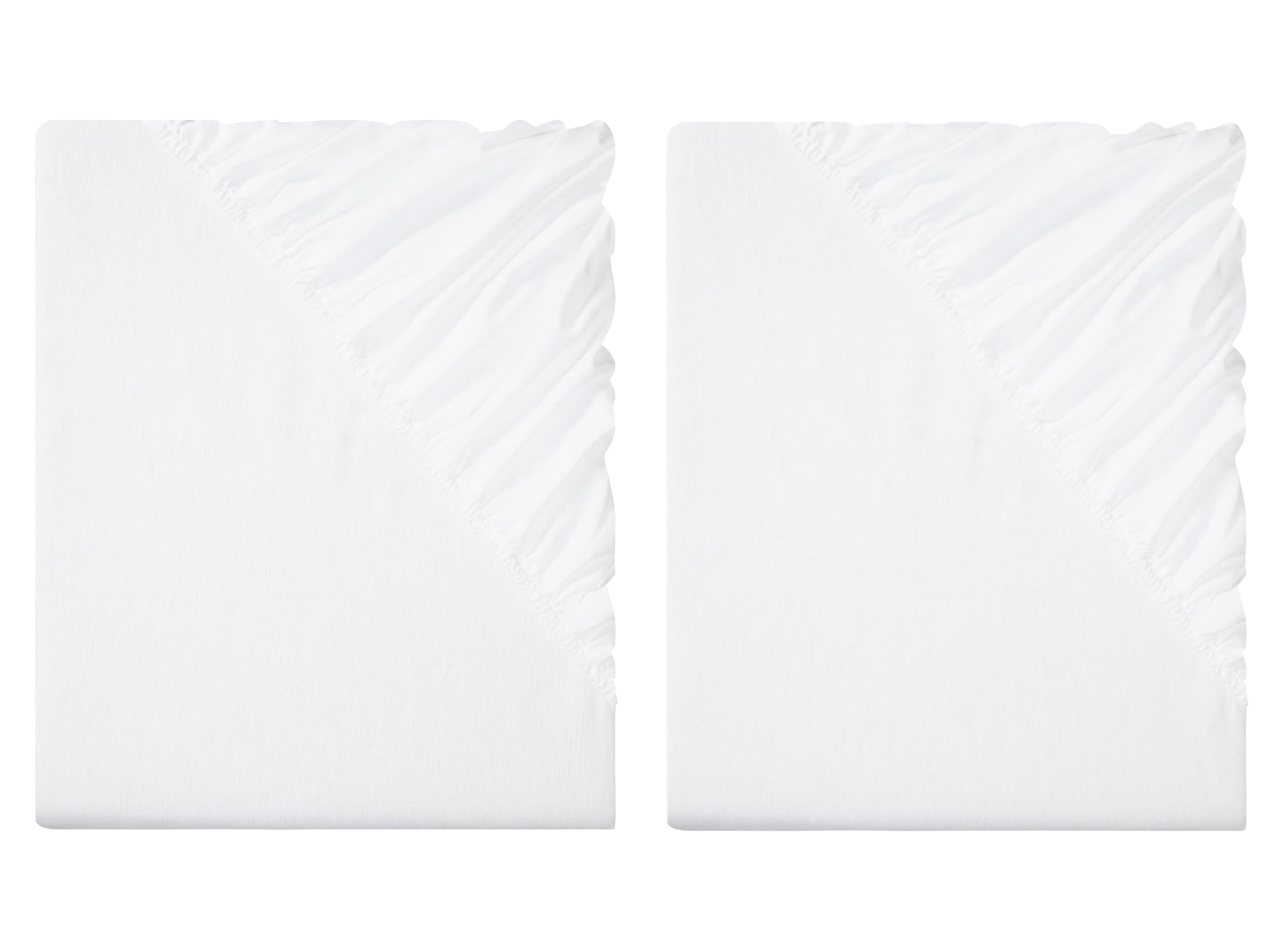 LIVARNO home Napínacia plachta, 90 – 100 x 200 cm, biela, 2 kusy
