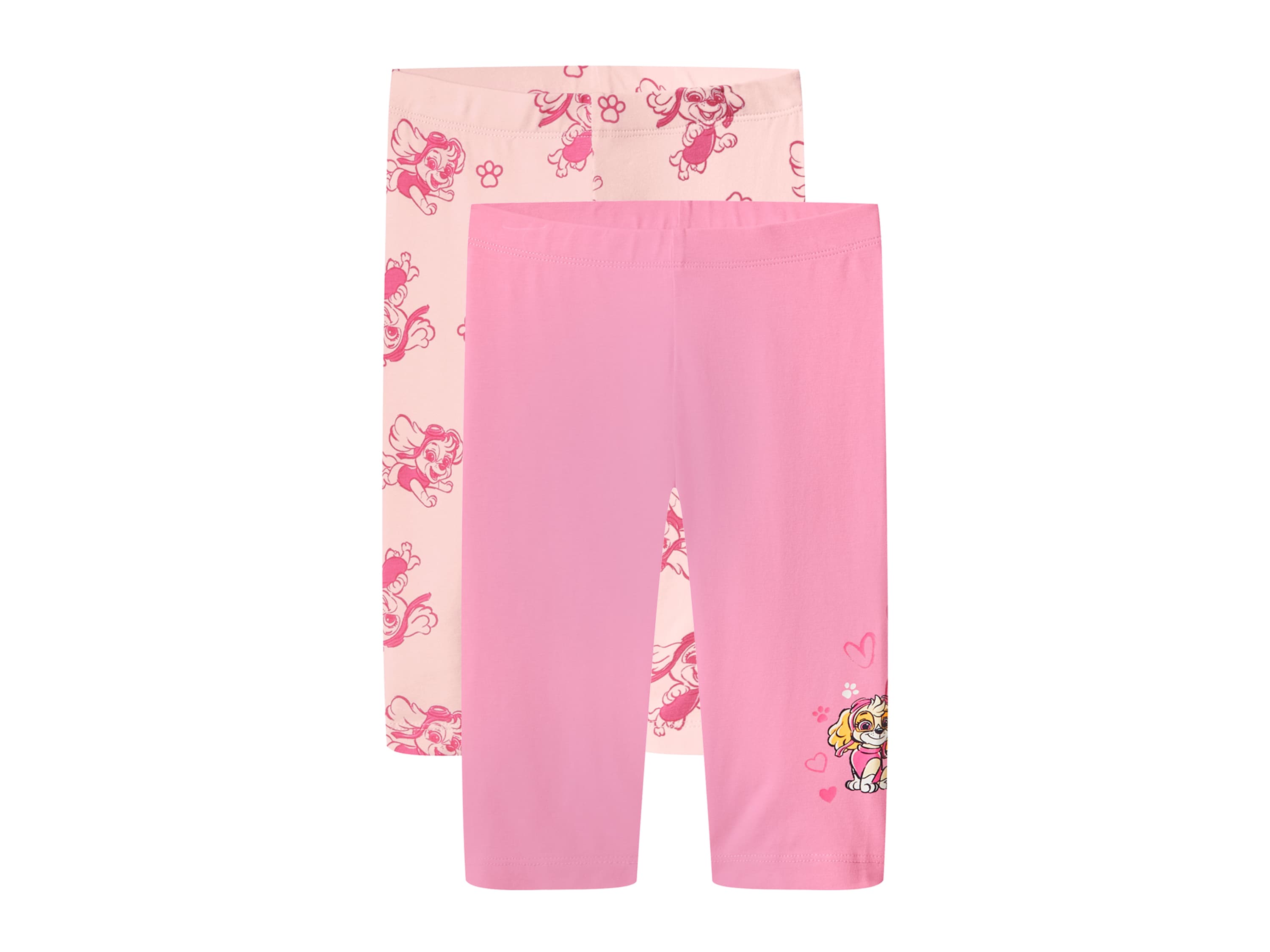 lupilu® Dievčenské capri legíny Labková patrola, 2 kusy (ružová, 122/128)