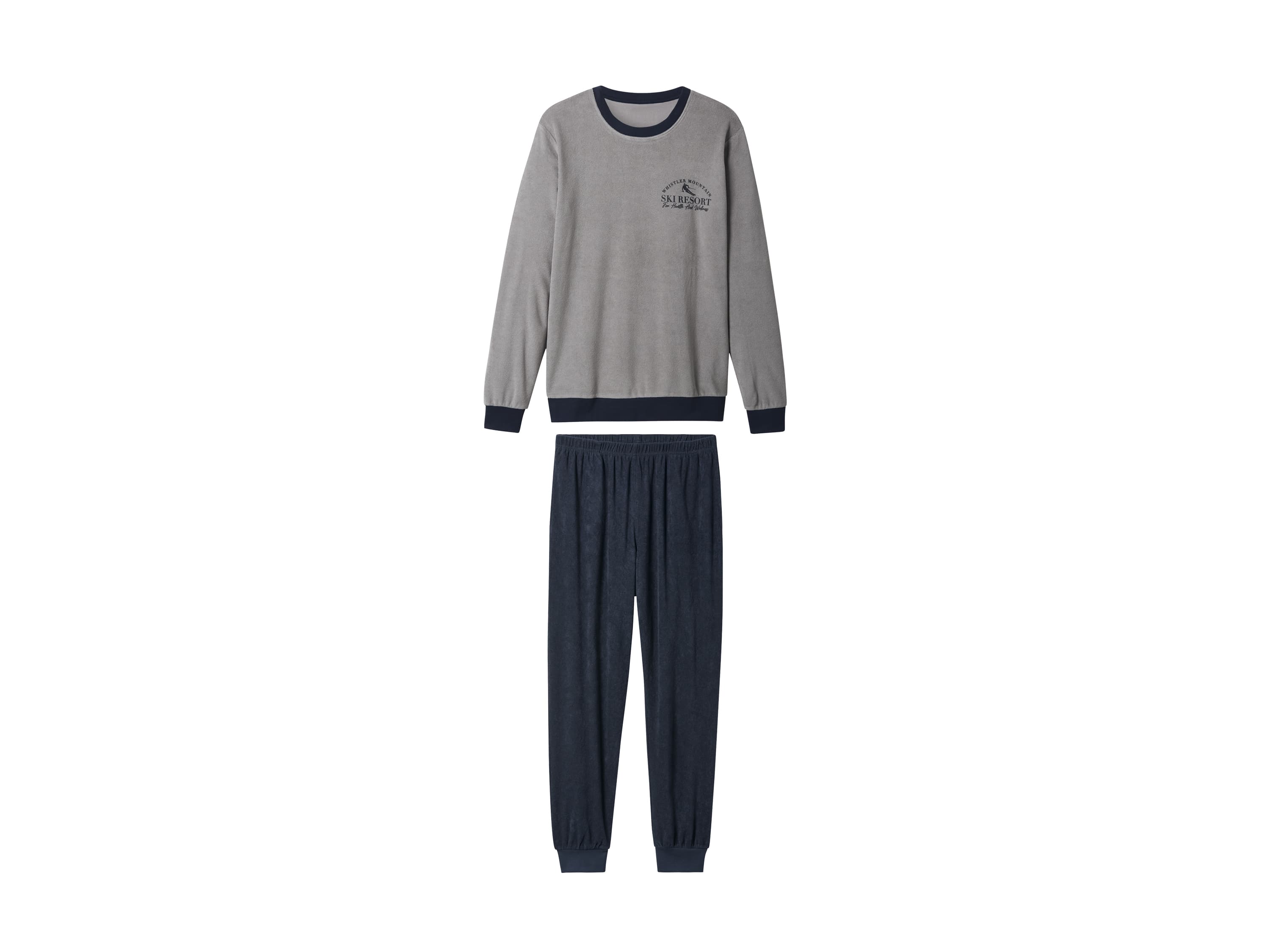 esmara Men Pánske froté pyžamo (sivá/navy modrá, S (44/46)) 1