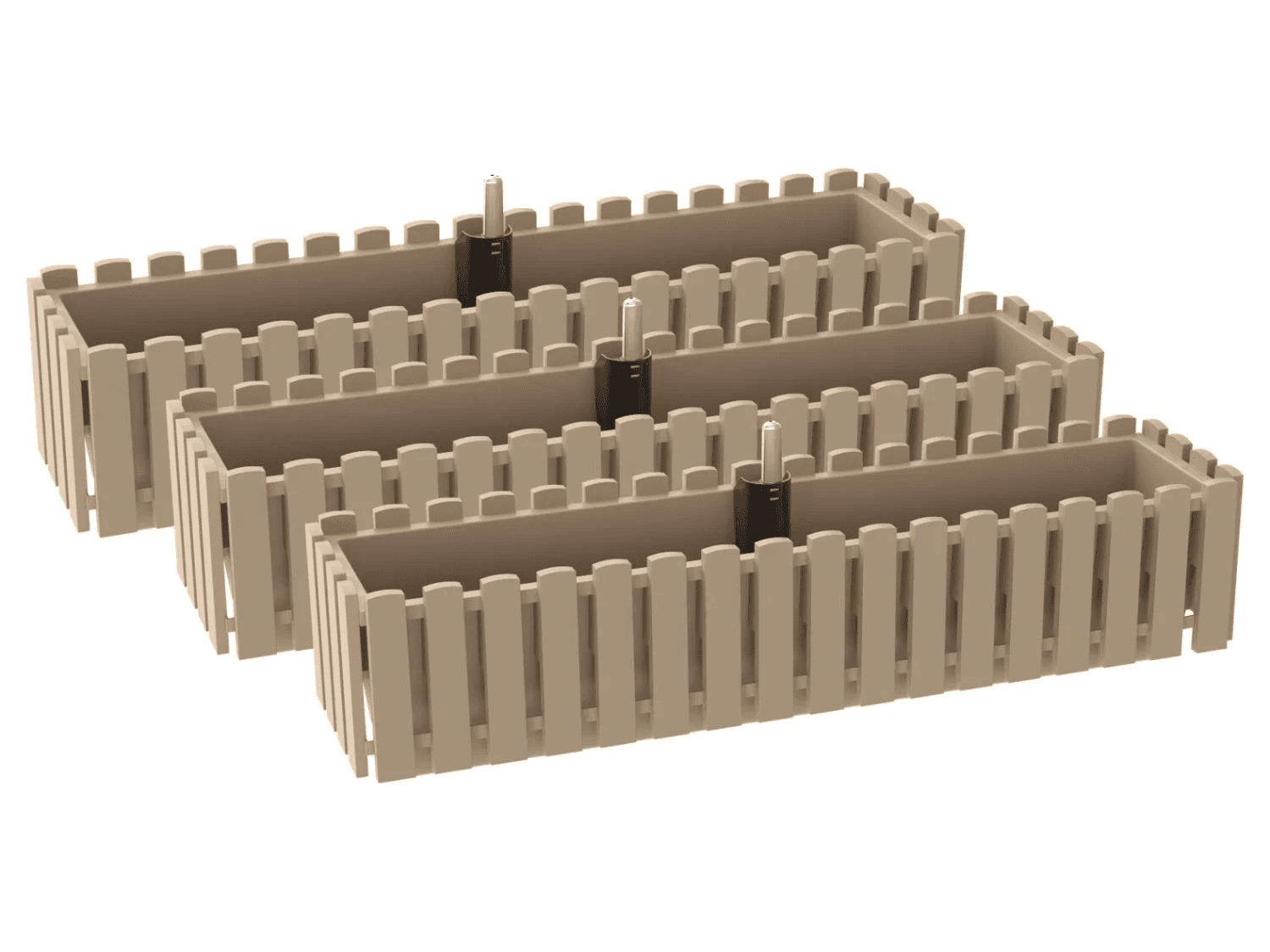 PARKSIDE® Kvetináč, 75 cm, béžový, 3 kusy 1