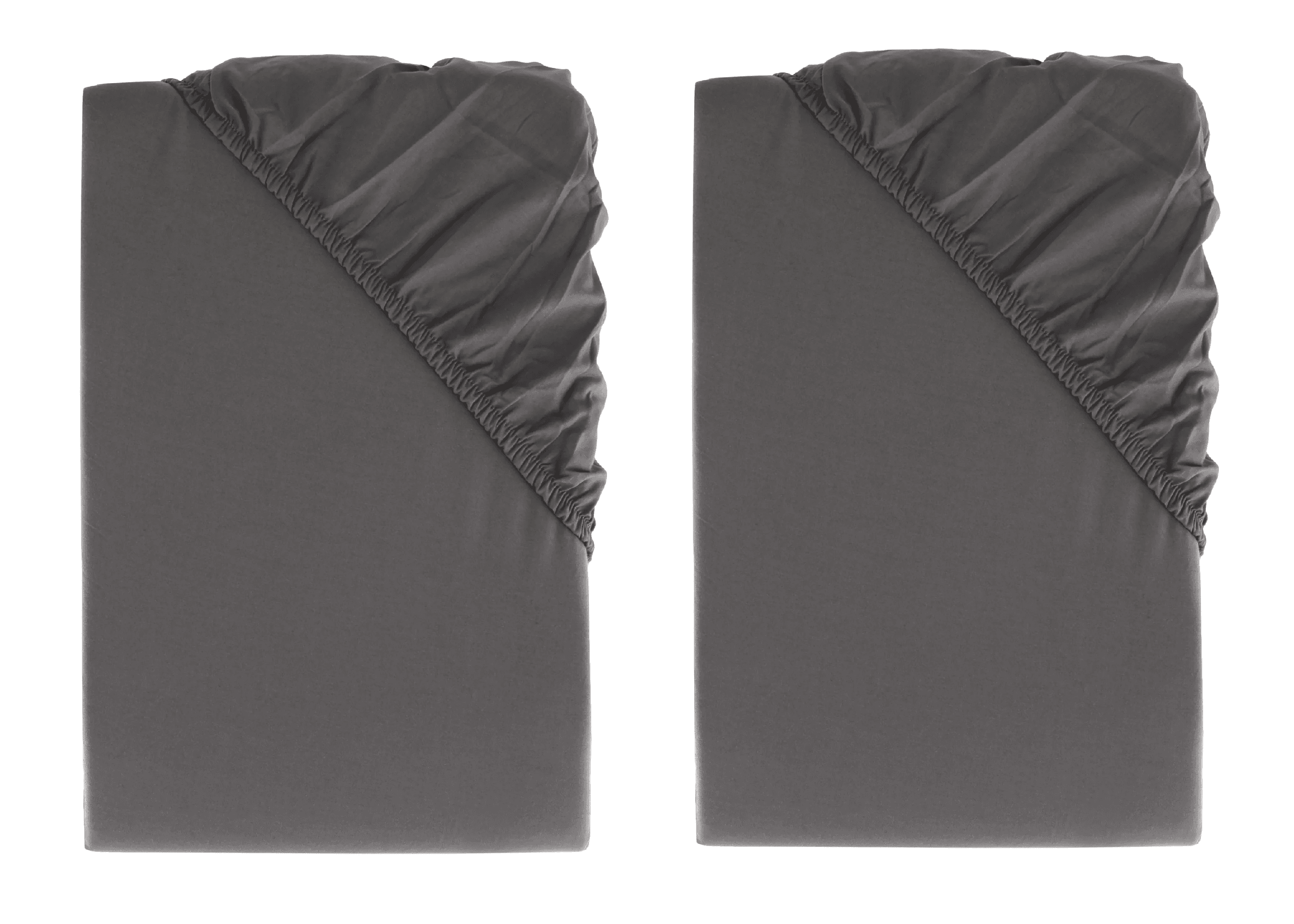LIVARNO home Perkálová napínacia plachta, 90 – 100 x 200 cm, antracitová, 2 kusy