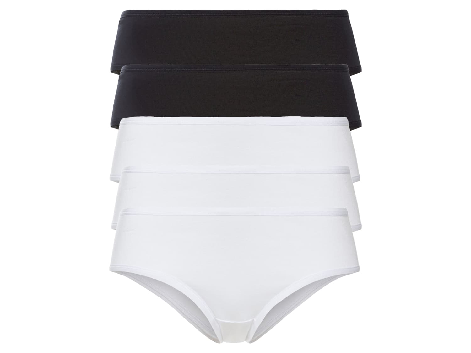 esmara® Dámske bavlnené bedrové nohavičky, 5 kusov (S (36/38), čierna/biela) 1