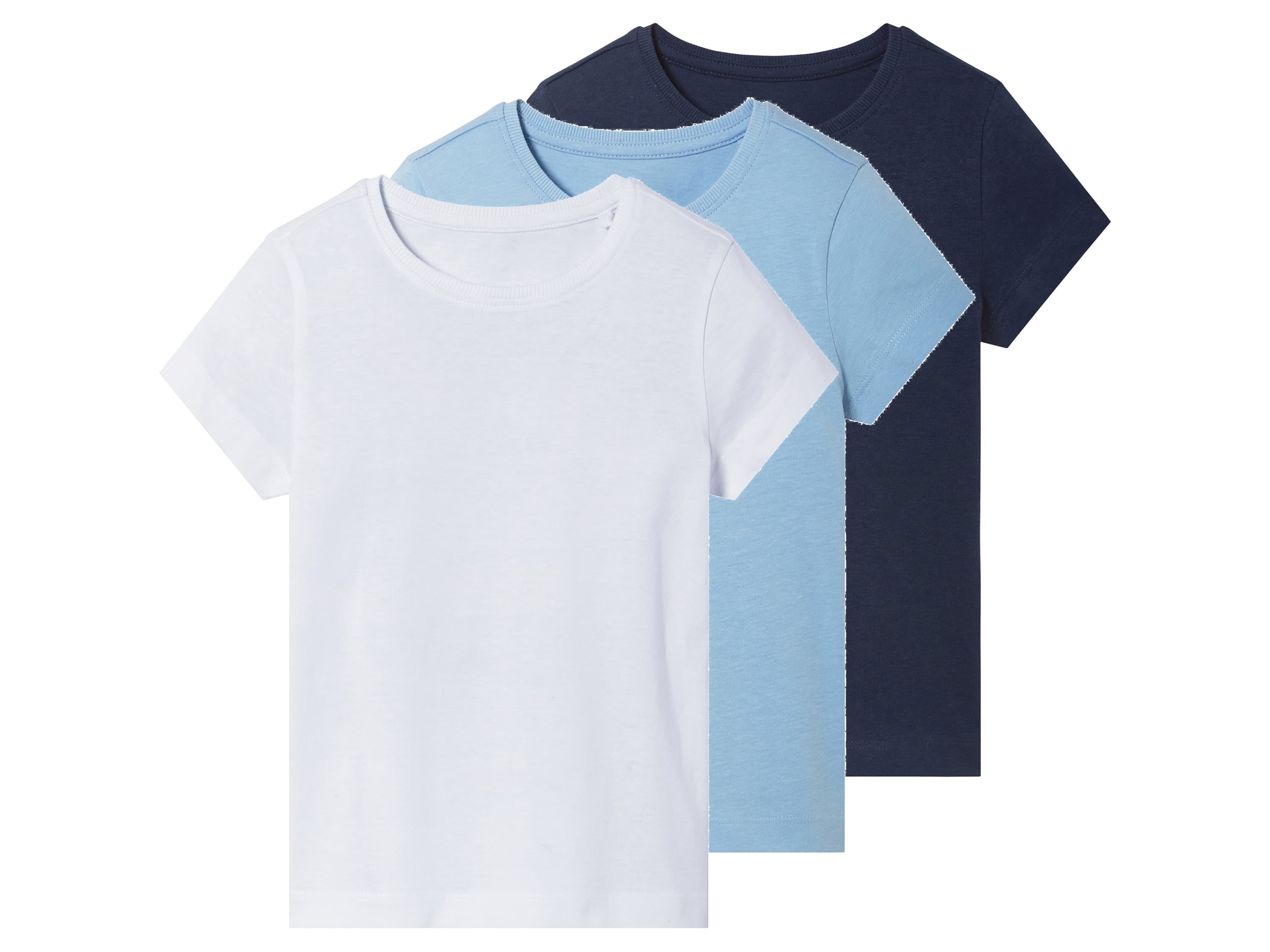 lupilu® Dievčenské tričko, 3 kusy (navy modrá/modrá/biela, 98/104)