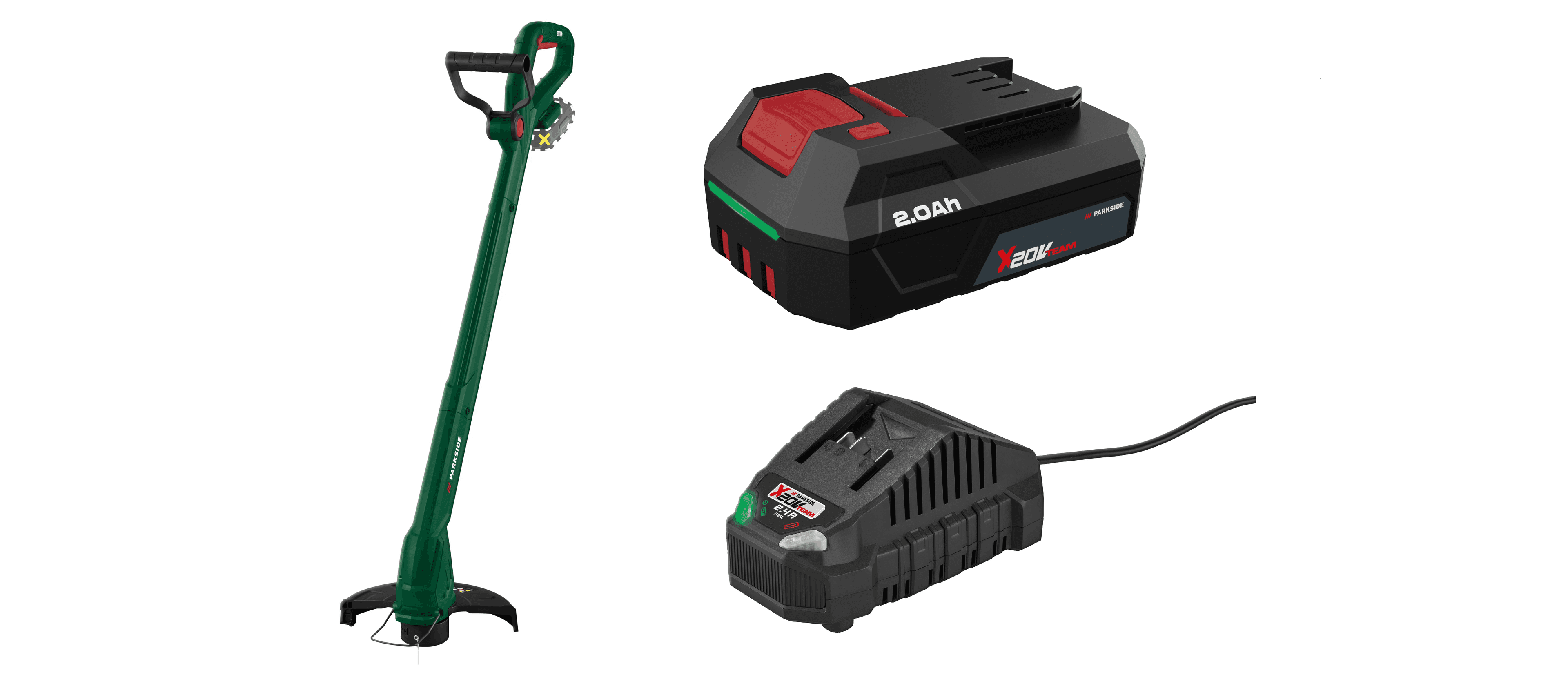PARKSIDE® Aku strunová kosačka 20 V PART 20-Li B2 + Akumulátor 20 V/2 Ah PAP 202 A1 + Nabíjačka na akumulátor 20 V/2,4 A PLG 20 C1