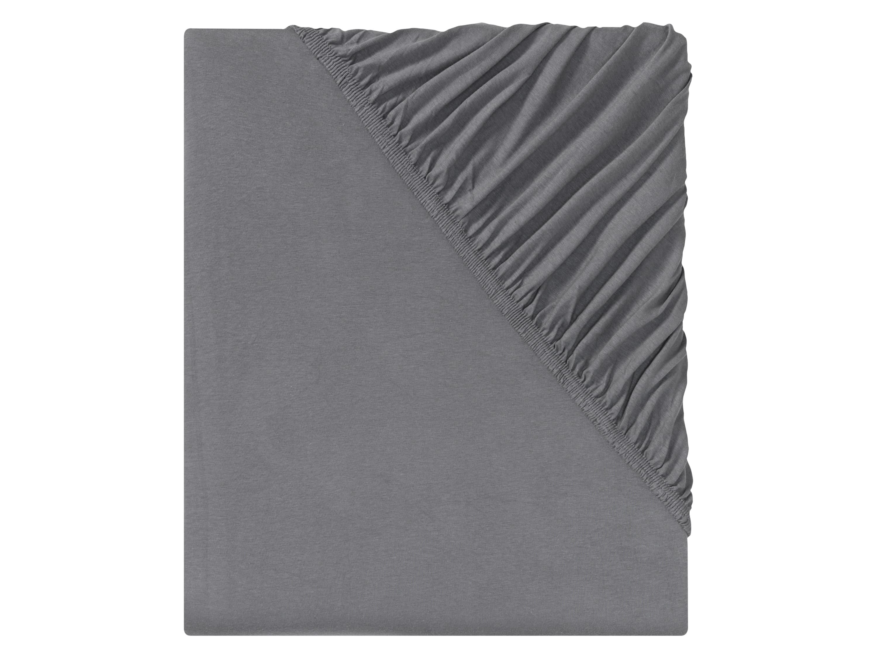 LIVARNO home Napínacia džersejová plachta, 140 – 160 x 200 cm (sivá)
