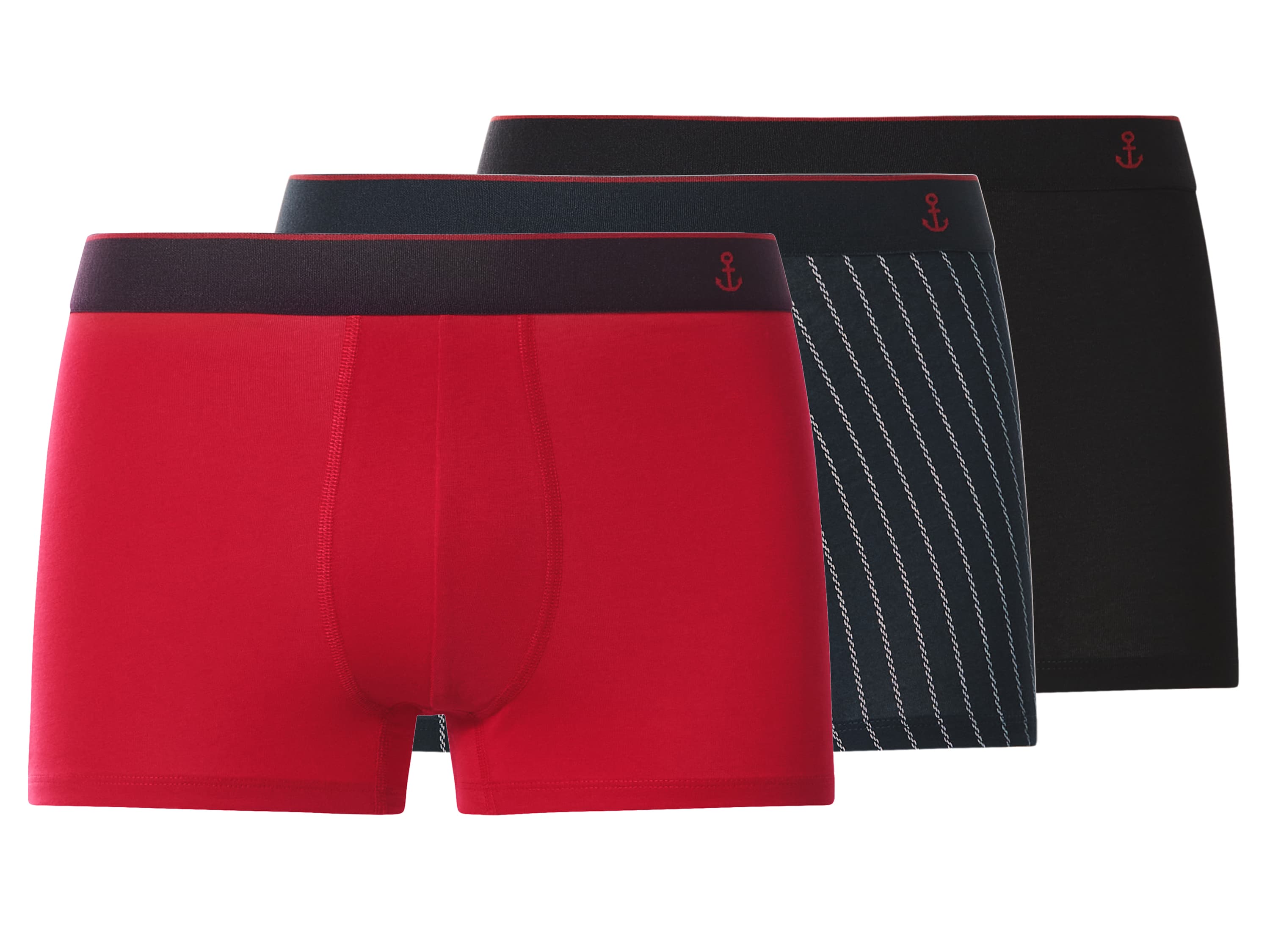 ESMARA MEN Pánske boxerky, 3 kusy (čierna/navy modrá/červená, 5/M) 1