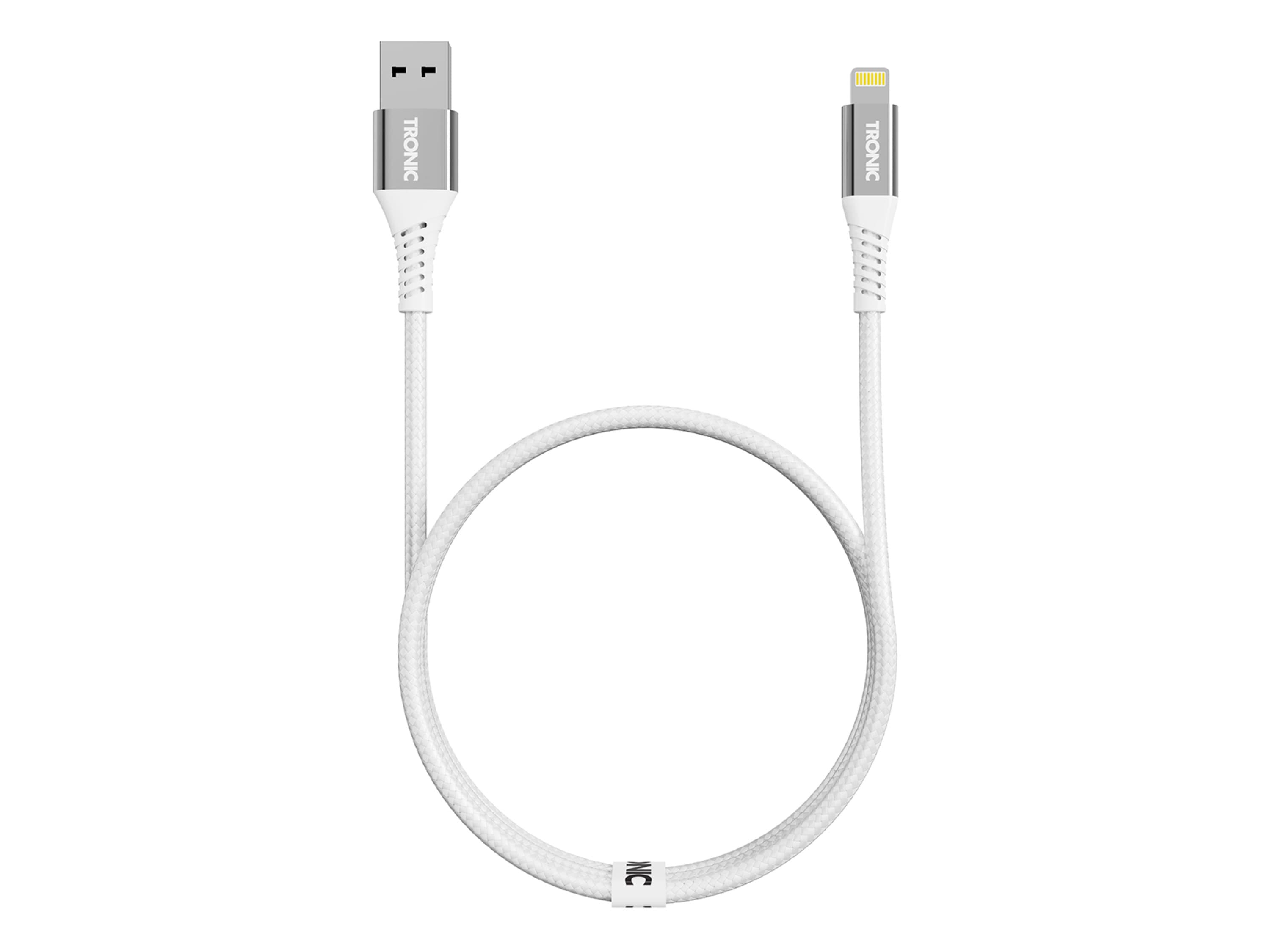 TRONIC® Nabíjací a dátový kábel (USB-A na 8-pin, biela) 1