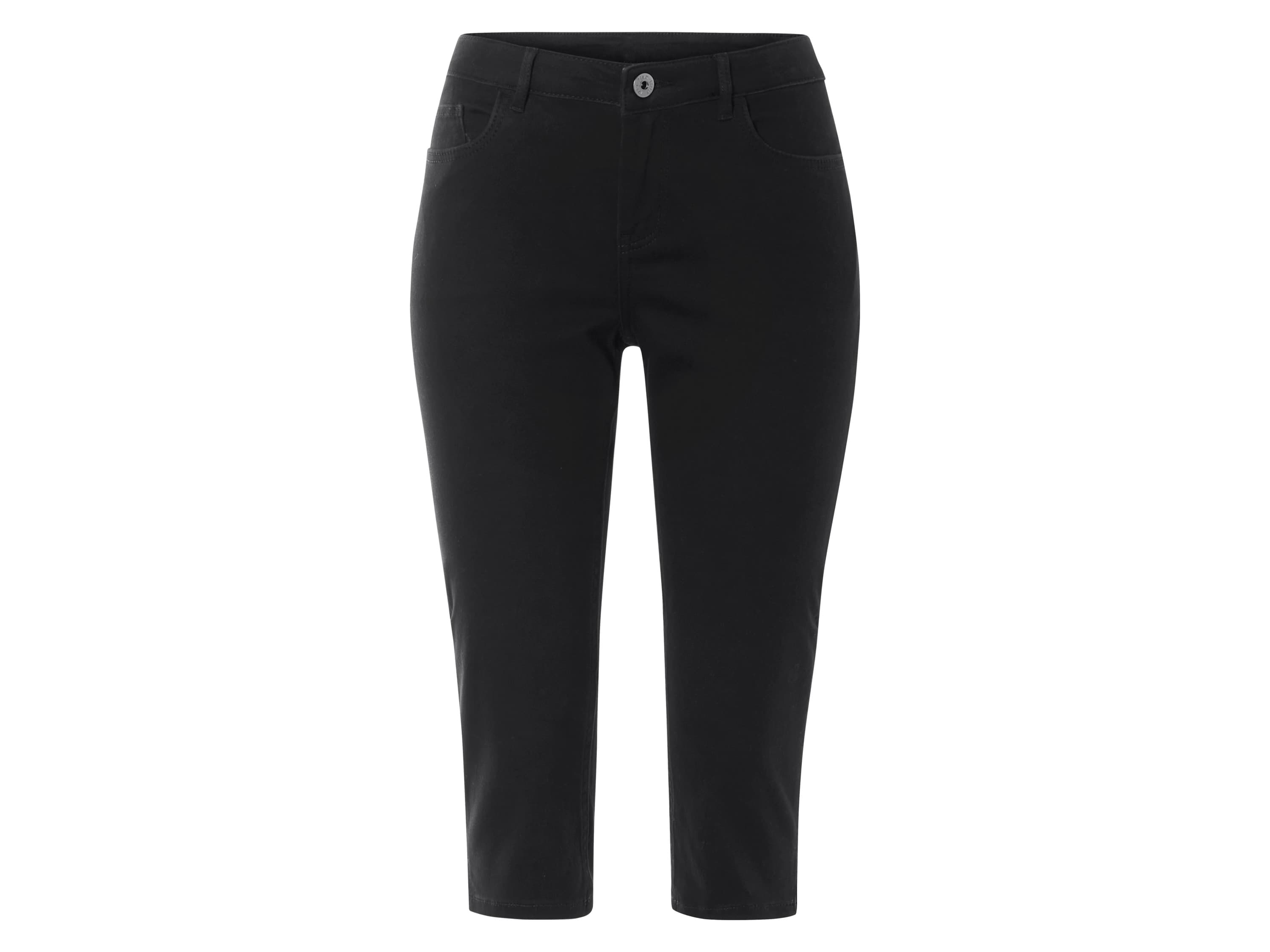 ESMARA® Dámske capri džínsy (čierna, 38)