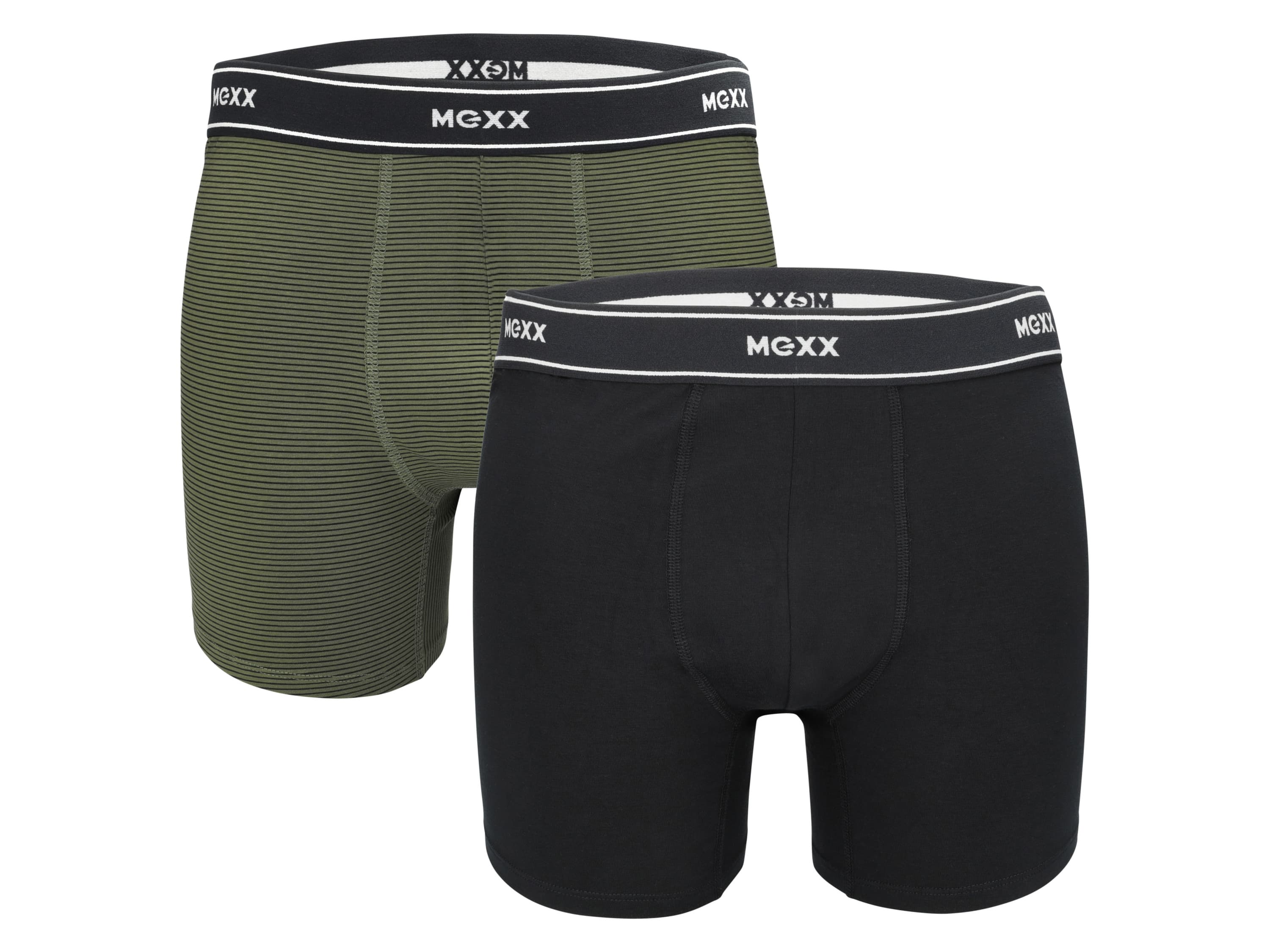 MEXX Pánske boxerky, 2 kusy (pruhy/navy modrá/olivovozelená, M) 1