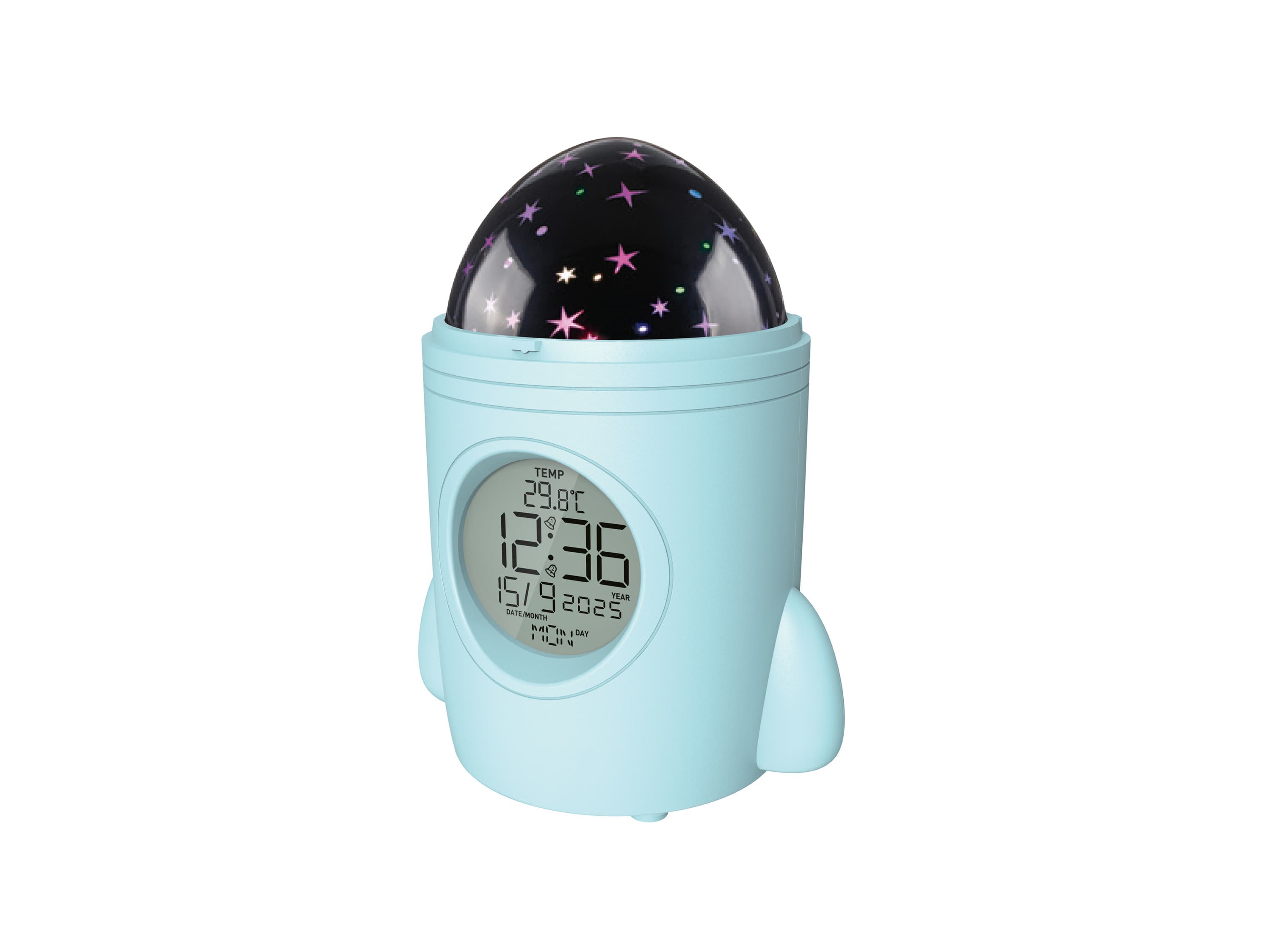 TRONIC® Projekčný budík s hviezdnou oblohou (tyrkysová)