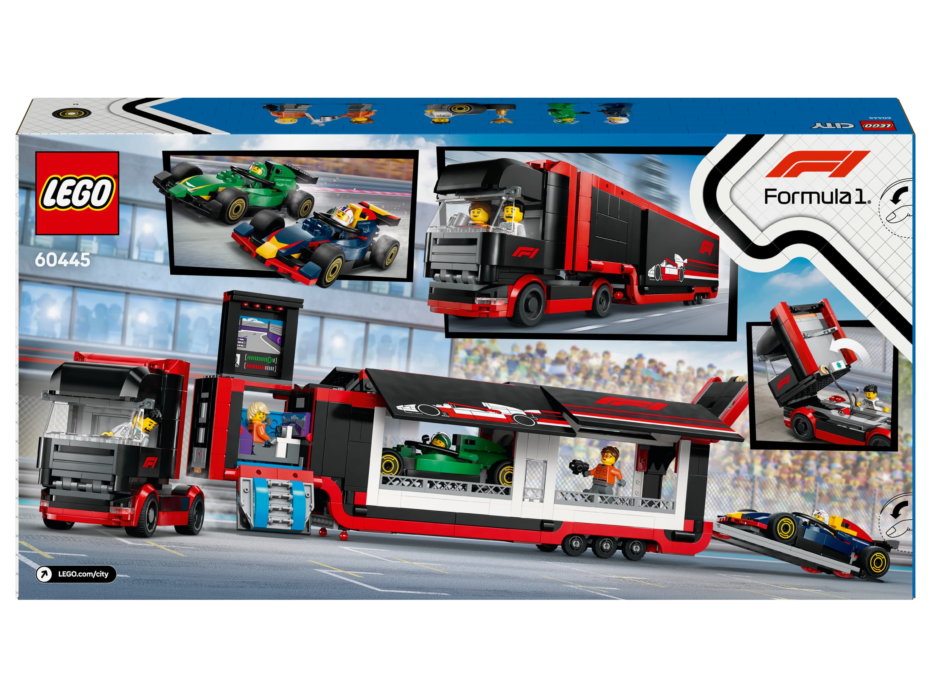 LEGO® CITY 60445 Kamión F1® s autami RB20 a AMR24 F1®