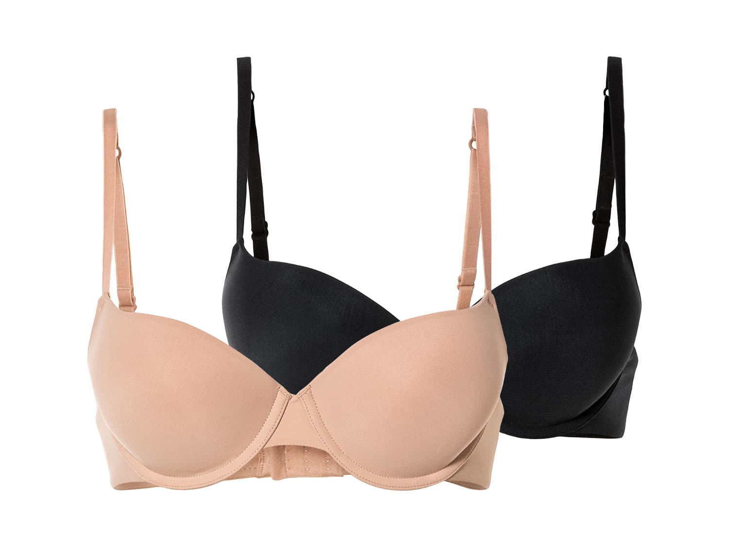 esmara® Dámska push-up podprsenka, 2 kusy (85D, čierna/béžová)
