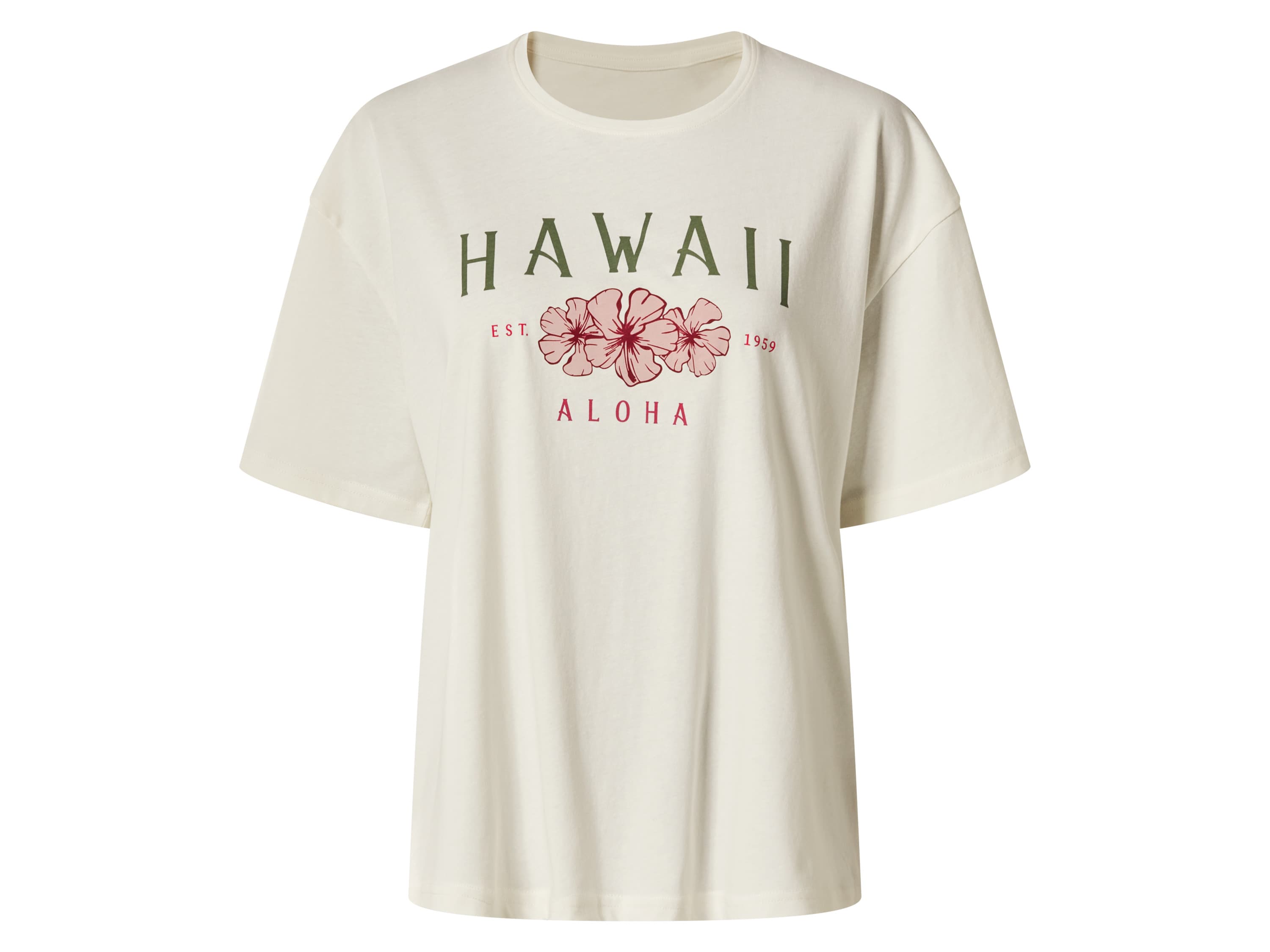 esmara® Dámske tričko (Hawaii/biela, S (36/38))