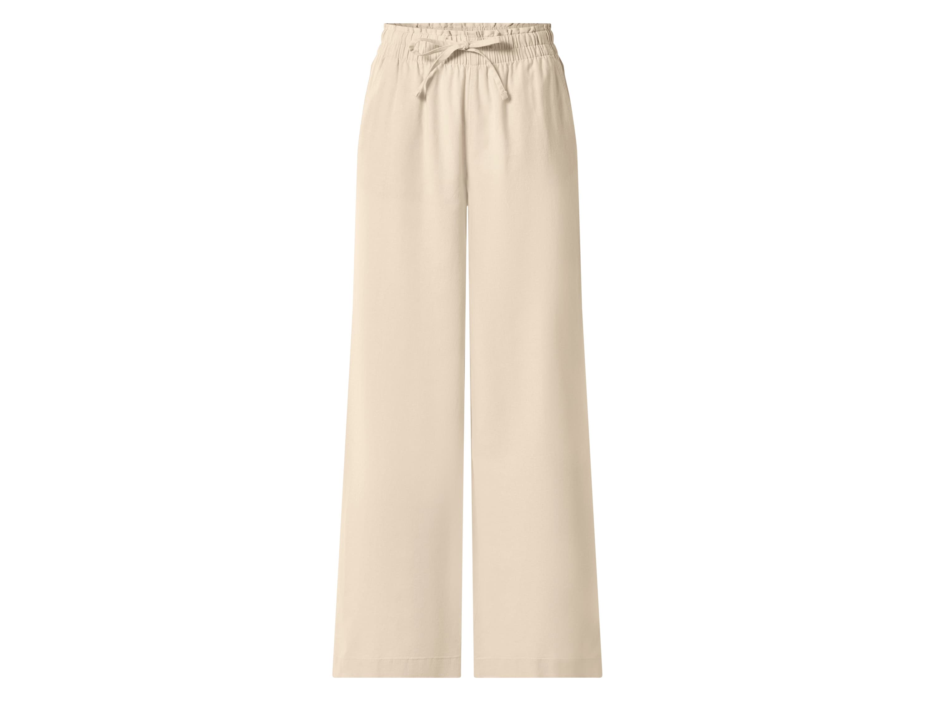 ESMARA® Dámske nohavice Wide Leg s ľanom Premium (béžová, S (36/38)) 1