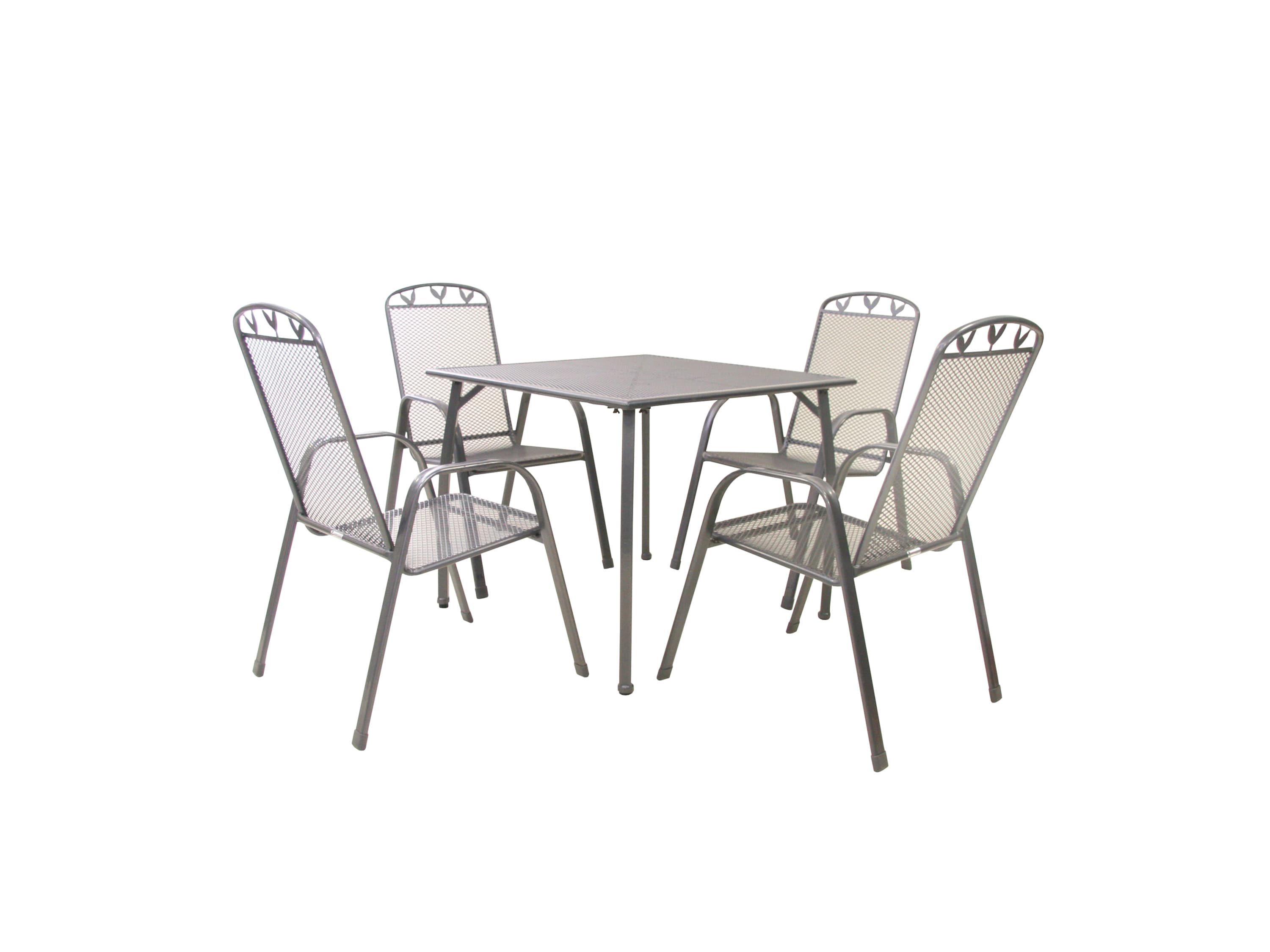 GREEMOTION Záhradná súprava Toulouse (stôl + 4 stohovacie stoličky, 90 x 74 x 90 cm)