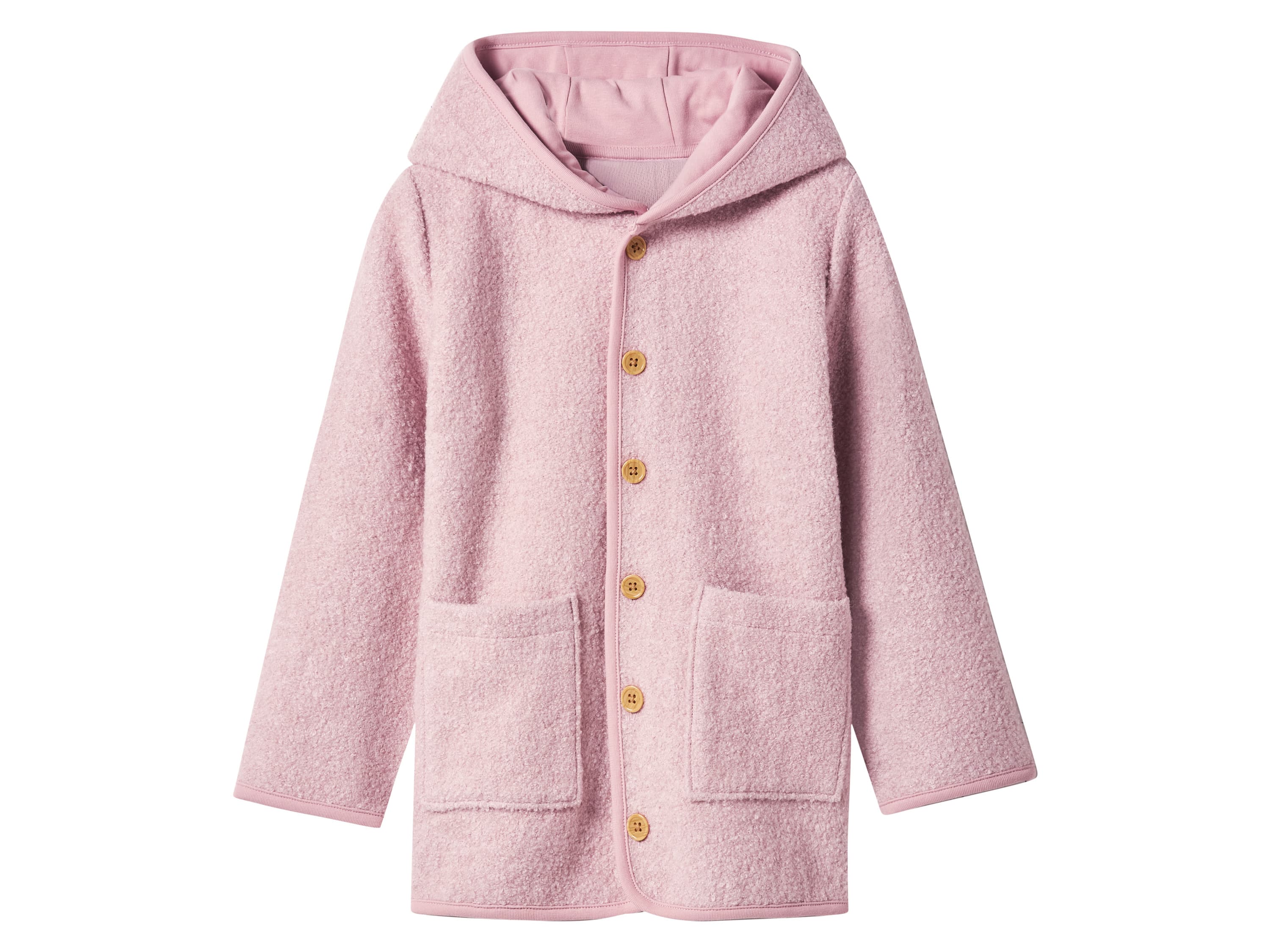 lupilu® Detský kabát s merino vlnou Premium (bledoružová, 122/128)