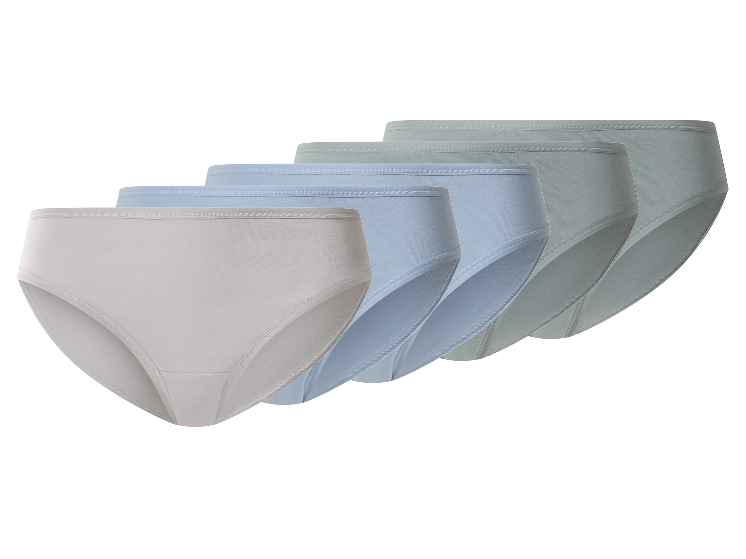 esmara® Dámske nohavičky, 5 kusov (zelená/sivá/modrá, XL (48/50))