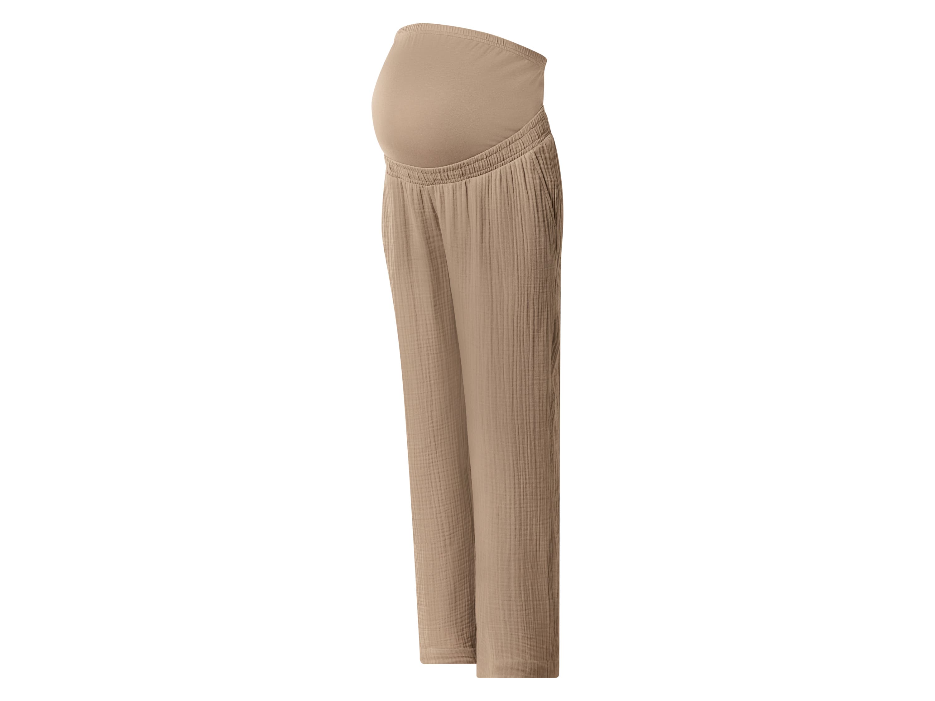 esmara® Dámske tehotenské nohavice z mušelínu (béžová, S (36/38))