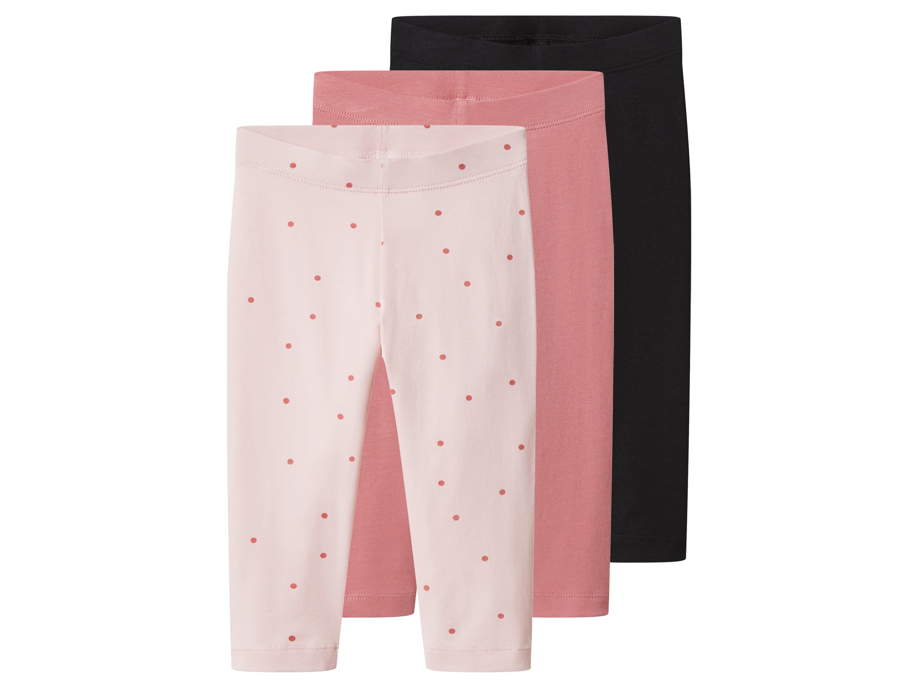 lupilu® Dievčenské capri legíny, 3 kusy (svetloružová/ružová/čierna, 110/116) 1