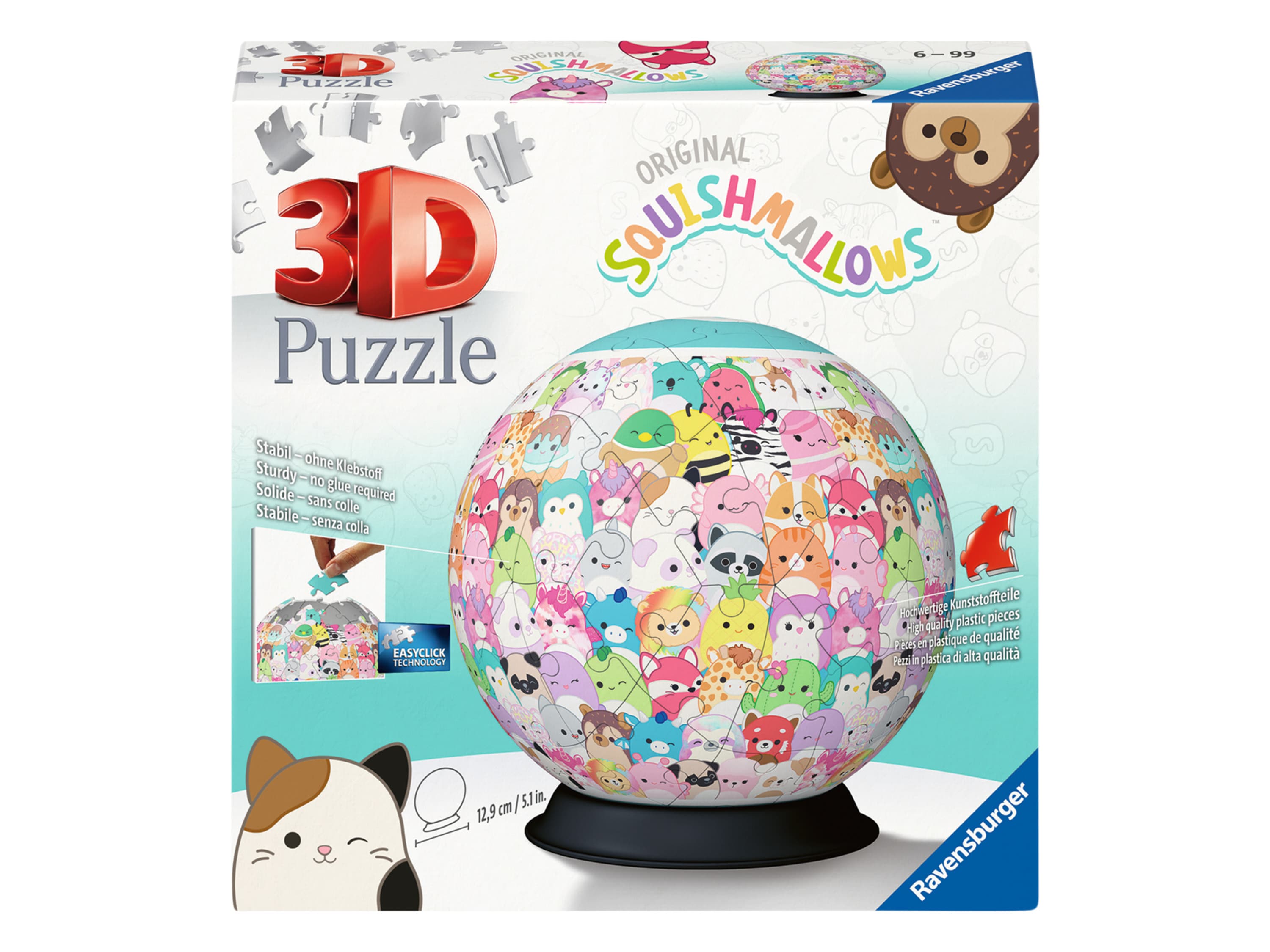 Ravensburger 3D Puzzle guľa, 73 dielikov (Squishmallows) 1