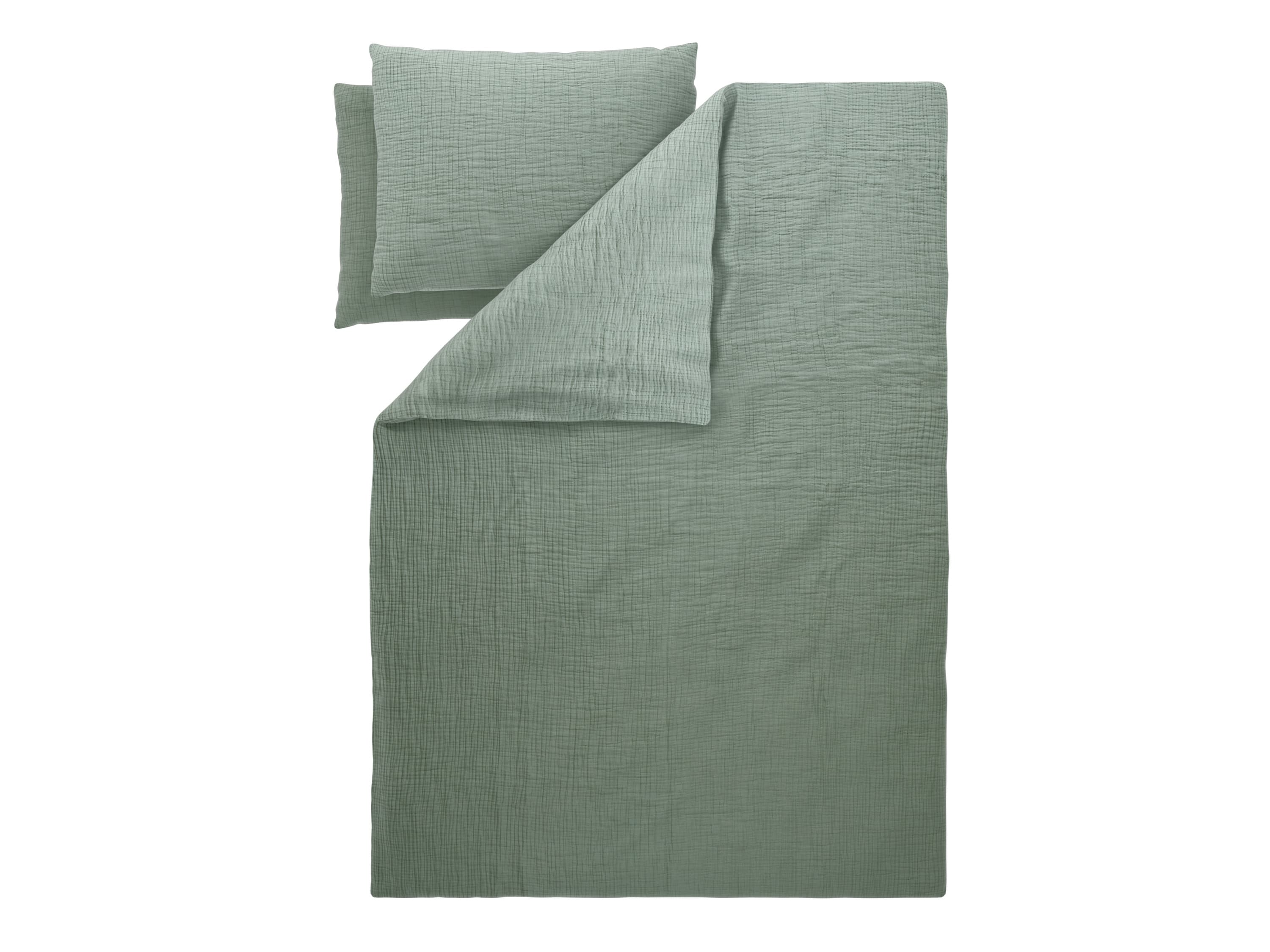 LIVARNO® Mušelínová posteľná bielizeň Premium, 220 x 240 cm (zelená) 1