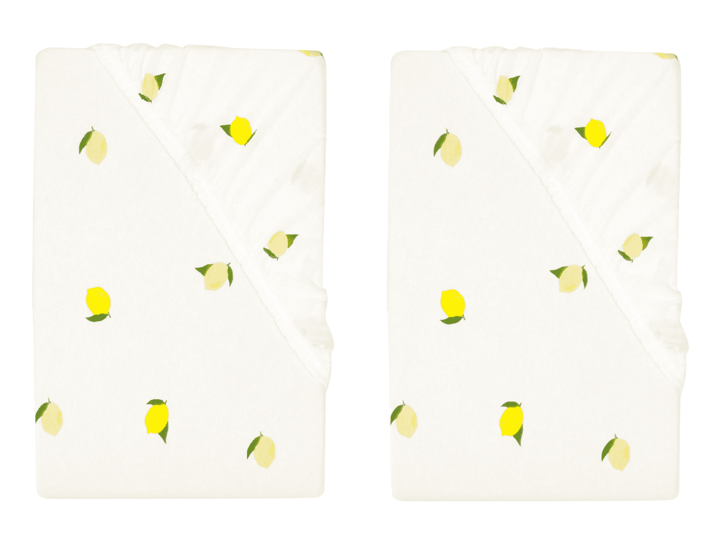 LIVARNO® Napínacia džersejová plachta, s citrónmi, 90 – 100 x 200 cm, 2 kusy