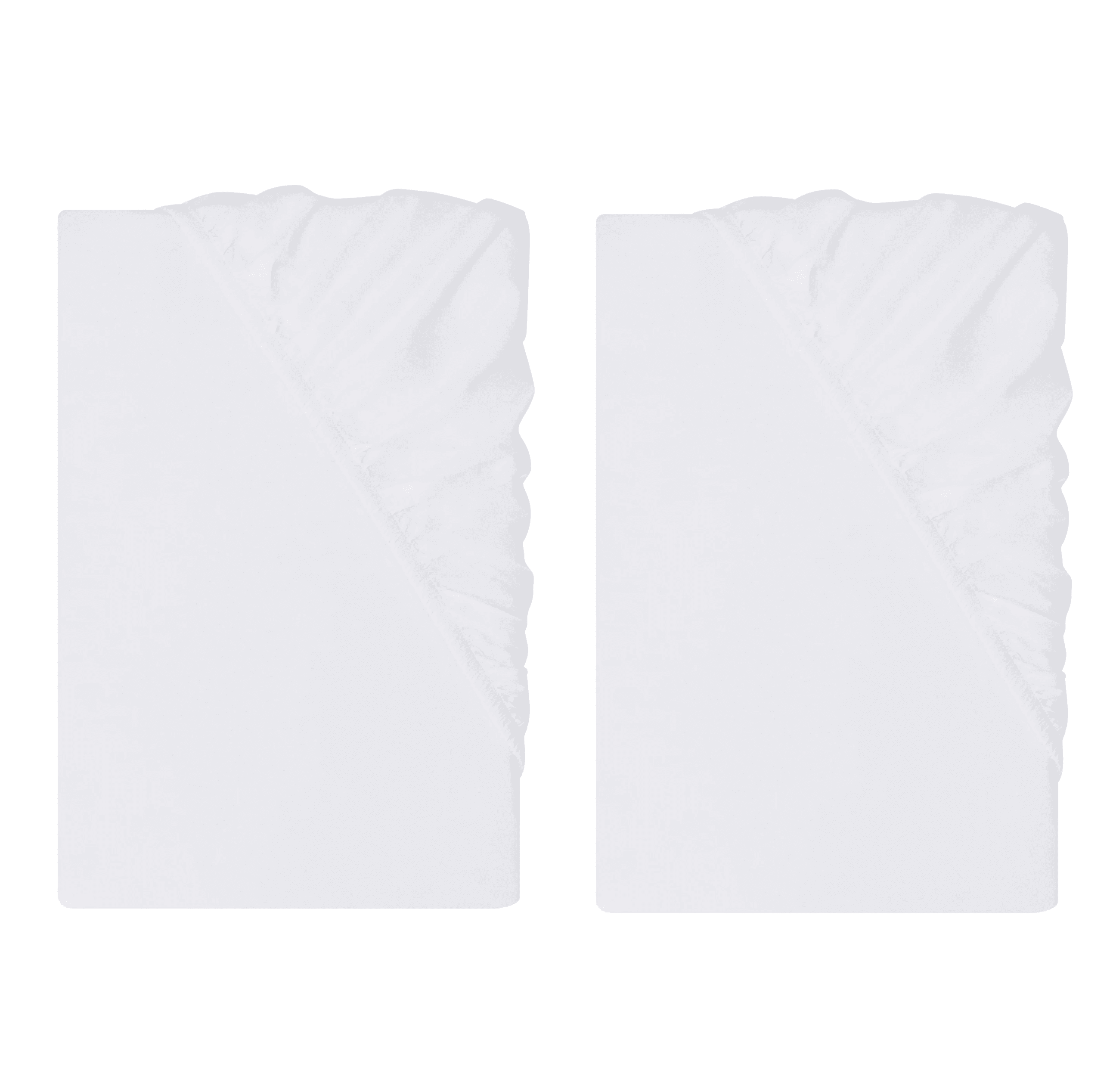 LIVARNO® Napínacia plachta z bavlneného saténu, 90 – 100 x 200 cm, biela, 2 kusy