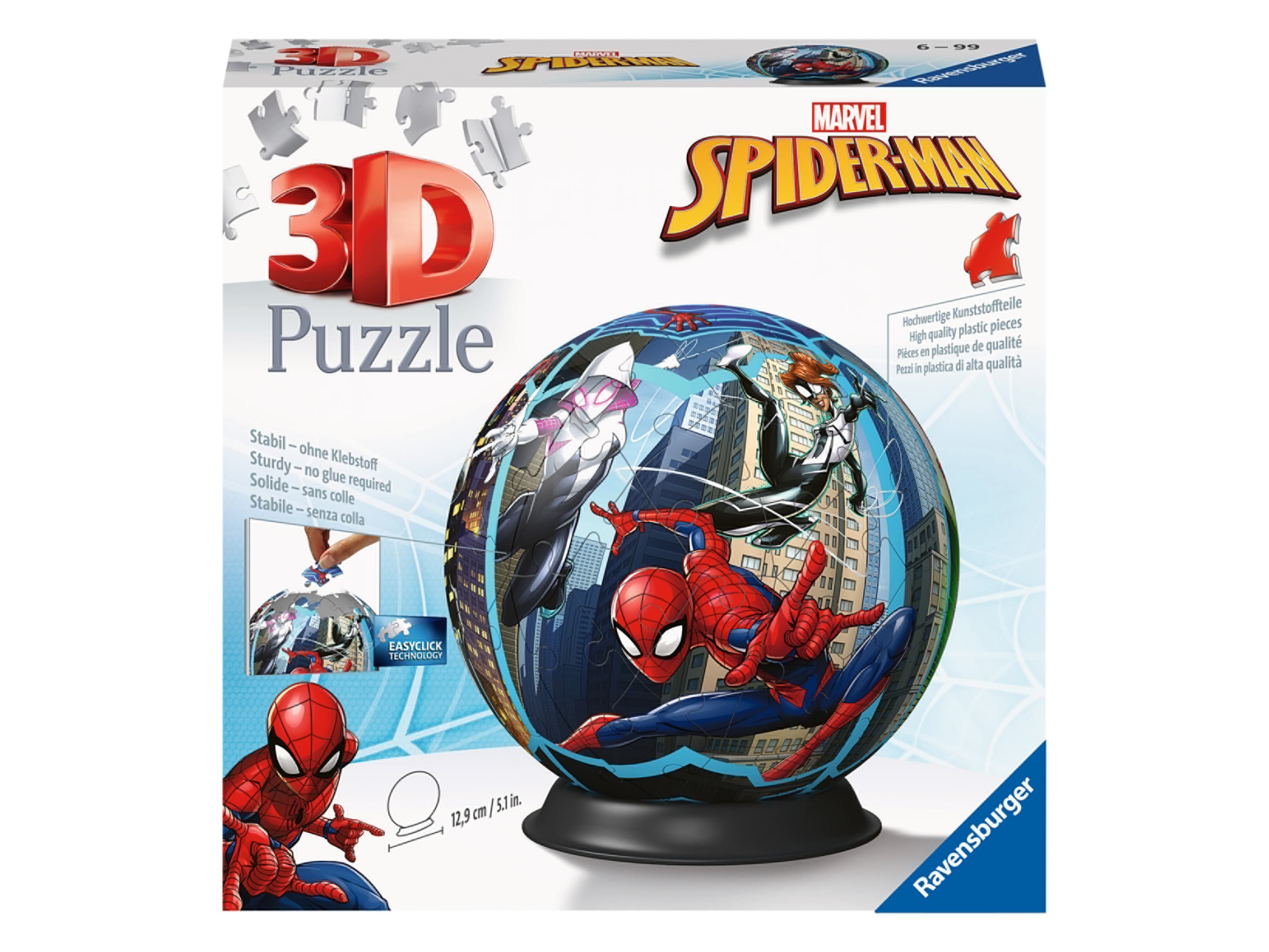 Ravensburger 3D Puzzle guľa, 73 dielikov (Spider-Man) 1
