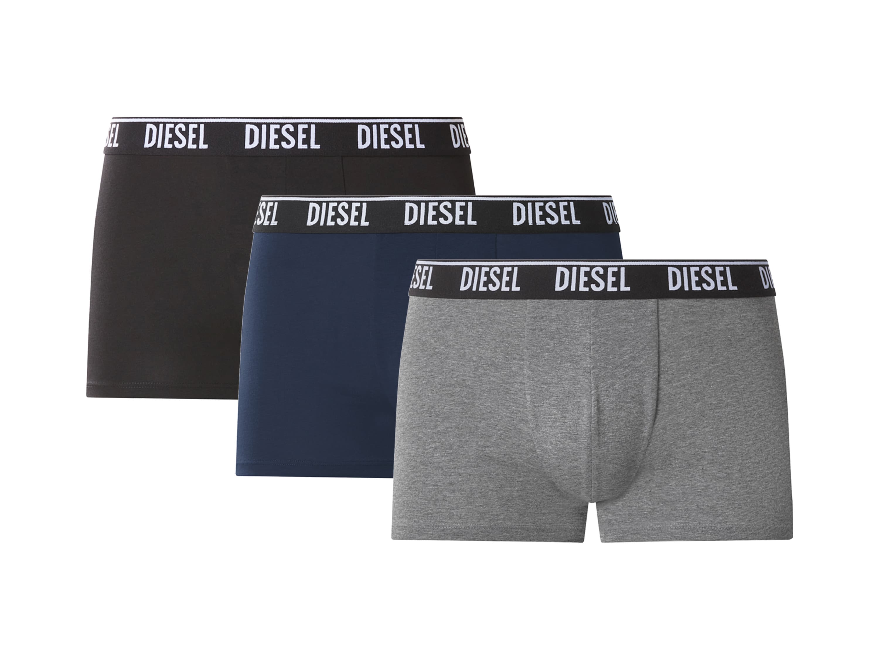 DIESEL Pánske boxerky, 3 kusy (čierna/námornícka modrá/sivá, M)