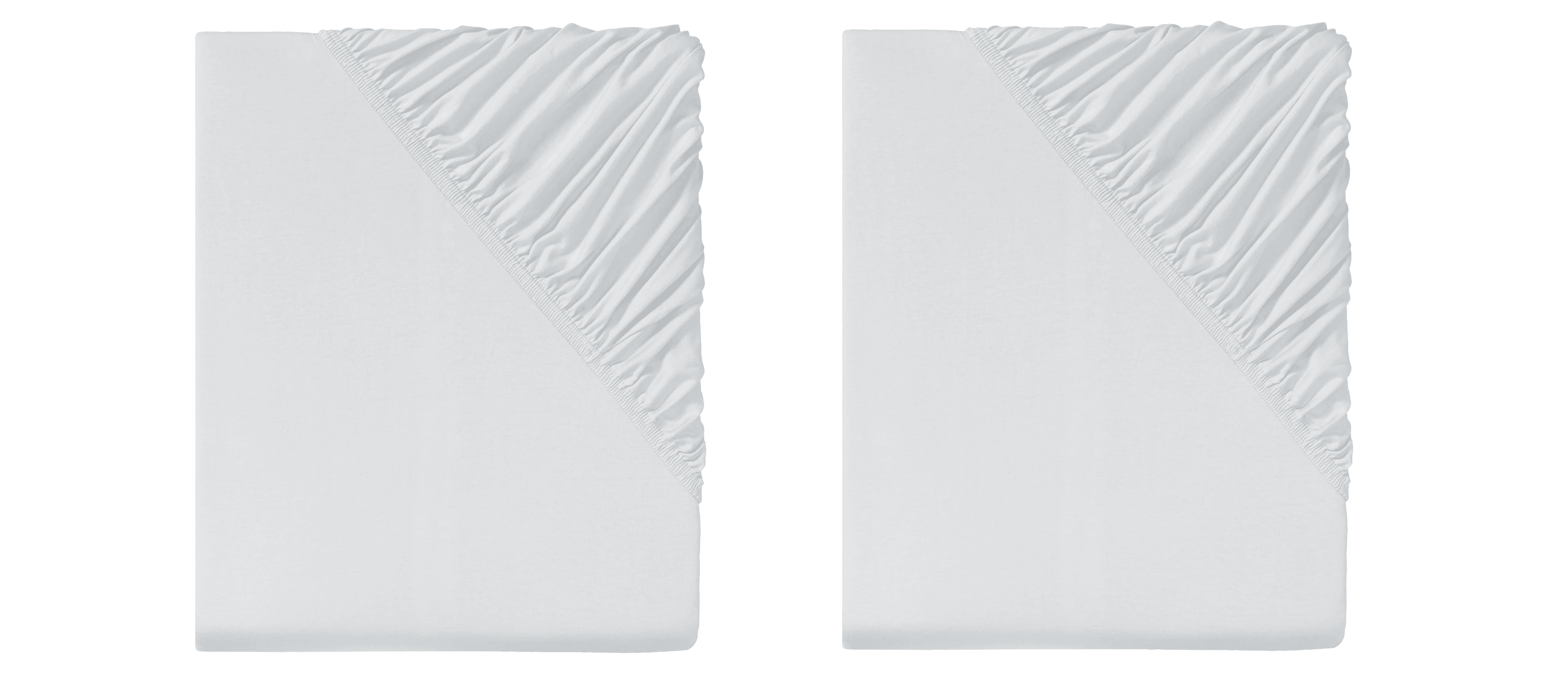 LIVARNO home Napínacia džersejová plachta, 90 – 100 x 200 cm, bledosivá, 2 kusy