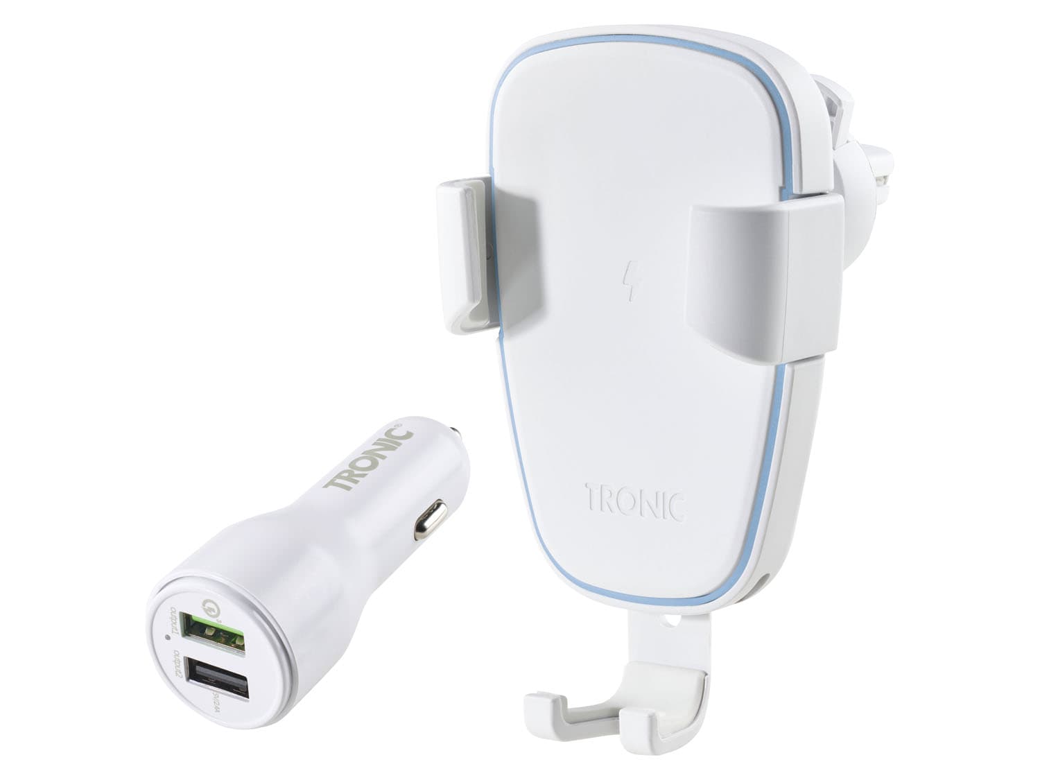 TRONIC® Držiak smartfónu do automobilu s nabíjacou funkciou QI® (biela)