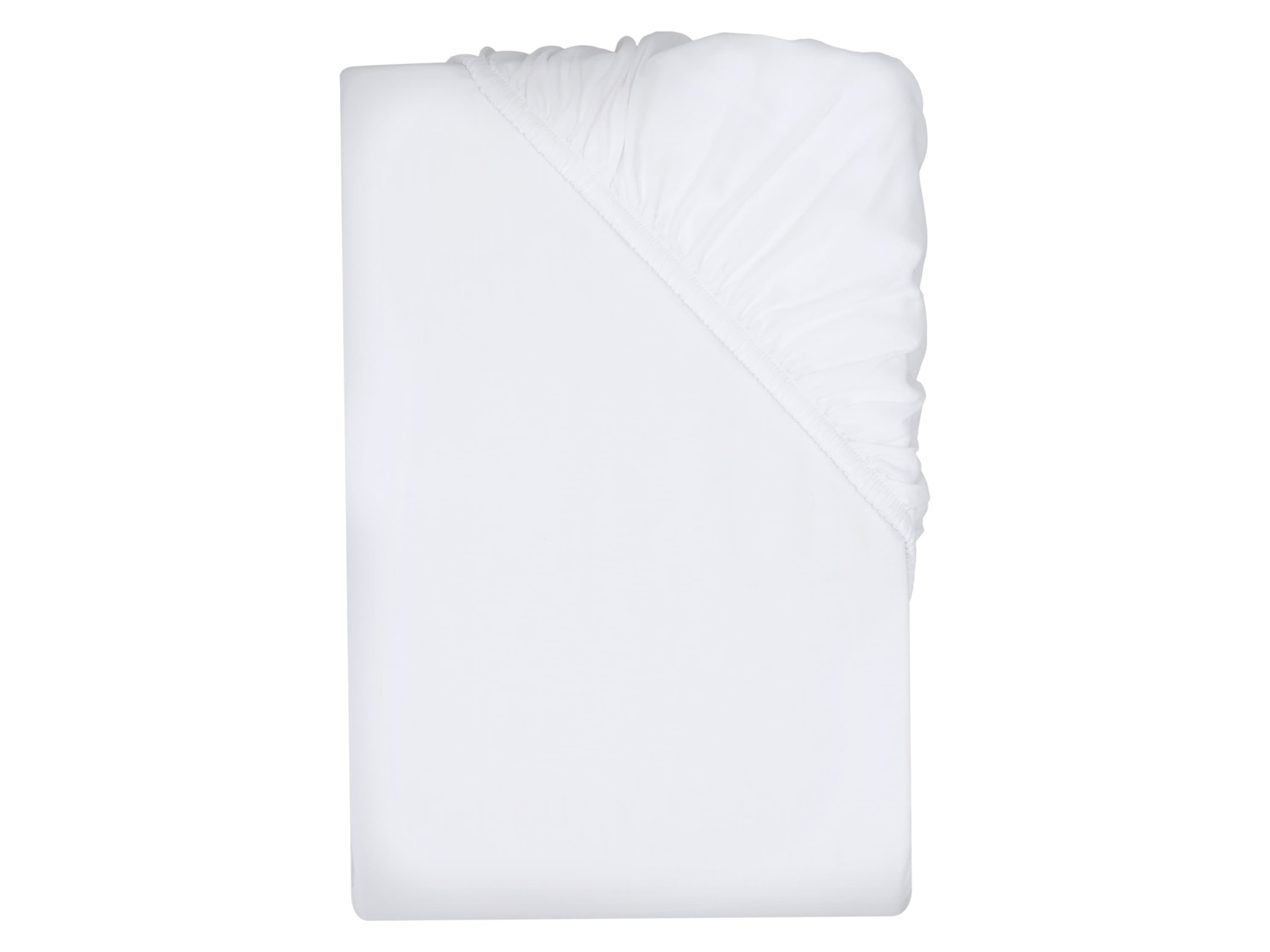 LIVARNO® Napínacia plachta z bavlneného saténu, 90 – 100 x 200 cm (biela)