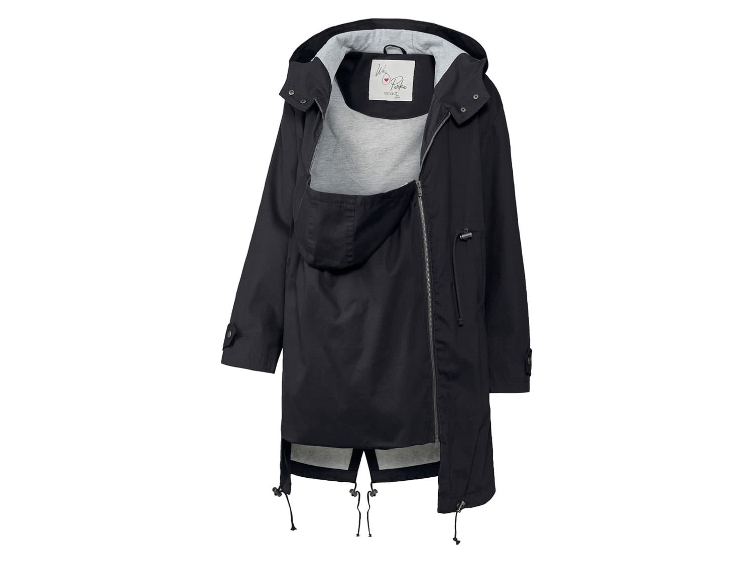 esmara® Dámska tehotenská bavlnená parka BIO (čierna, 46) 1