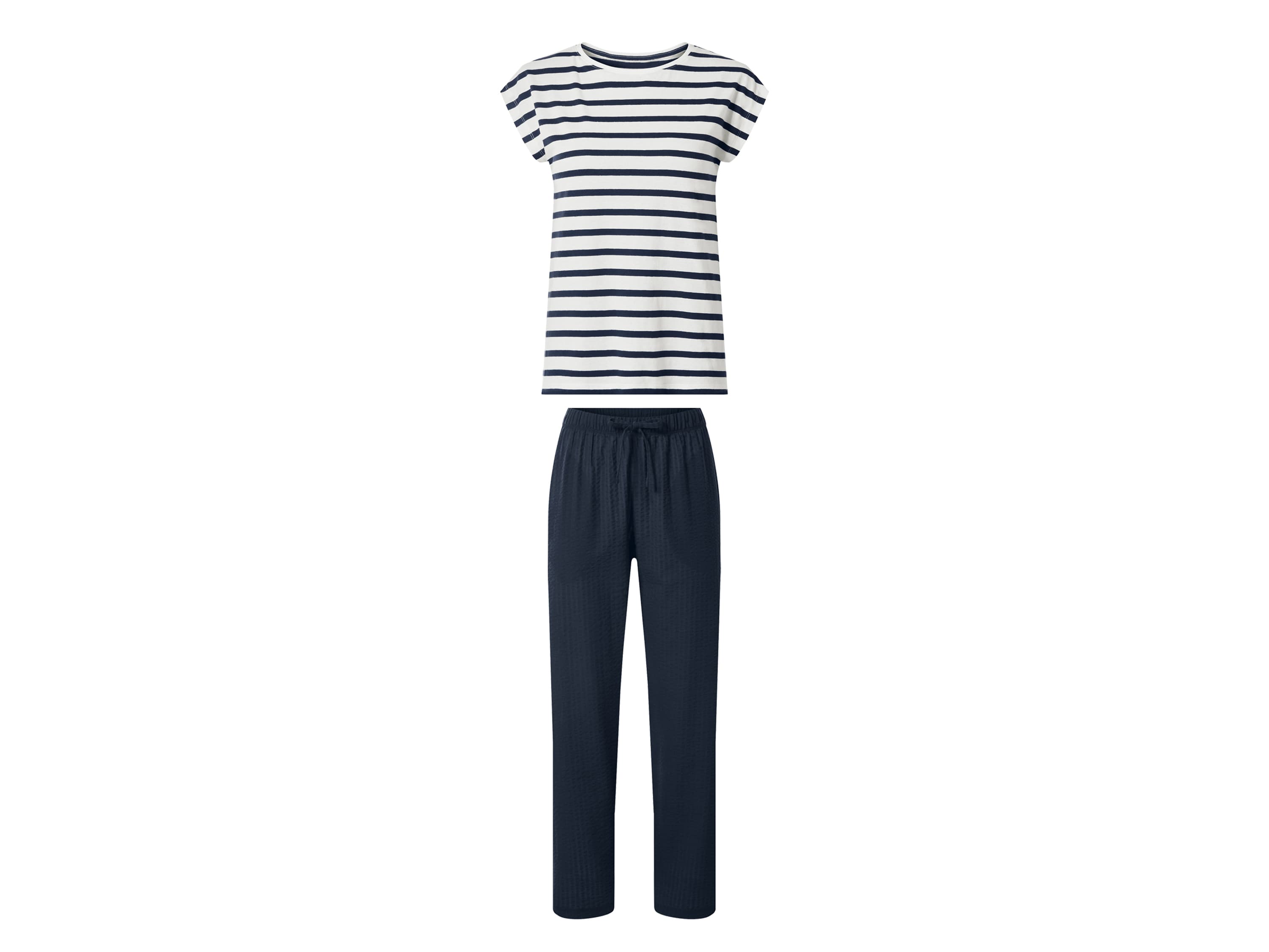 ESMARA® Dámske pyžamo (navy modrá/biela, S(36/38)) 1