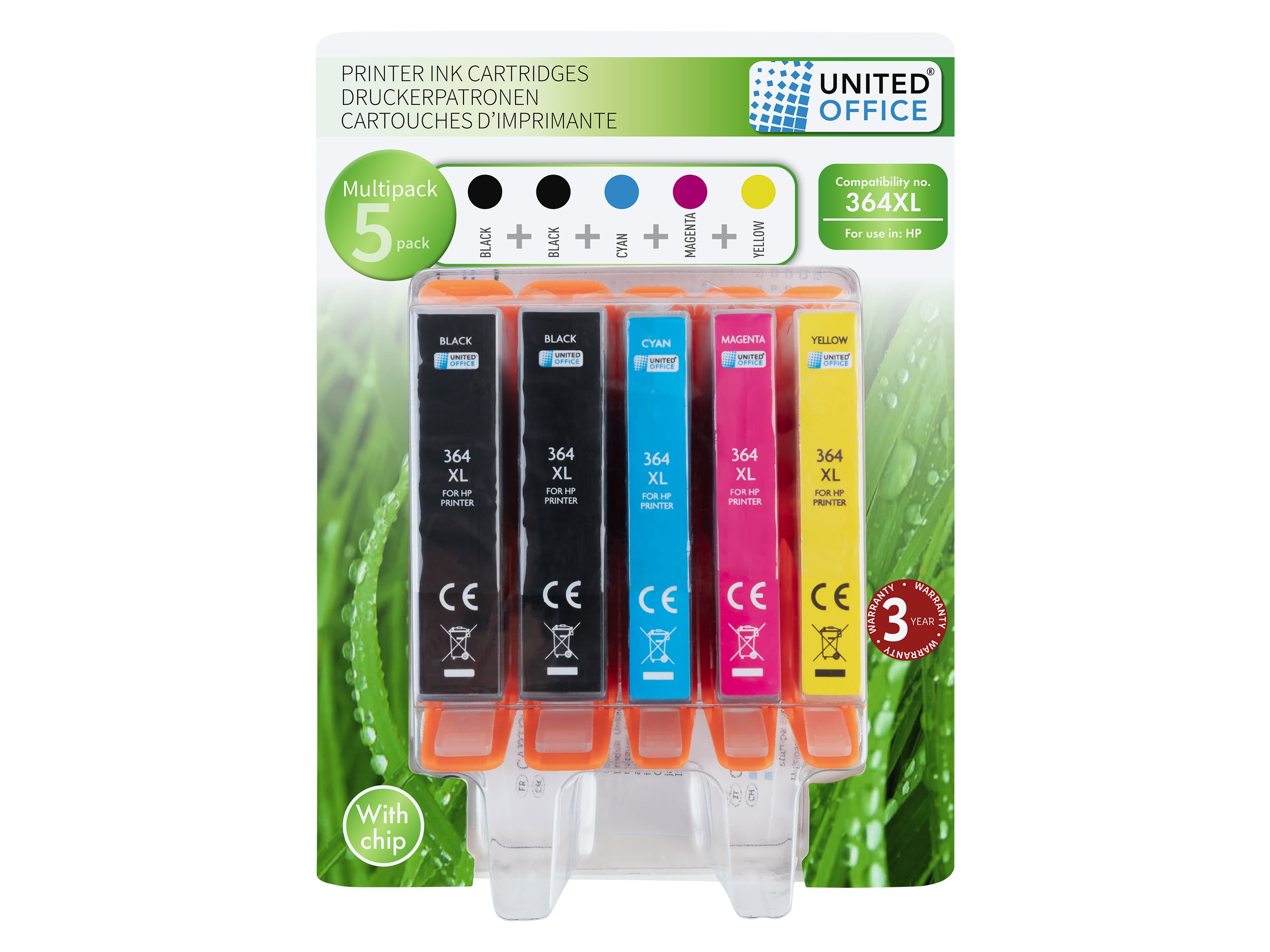UNITED OFFICE® Náplne do tlačiarne HP Multipack (Multipack 364 XL, 5 kusov)