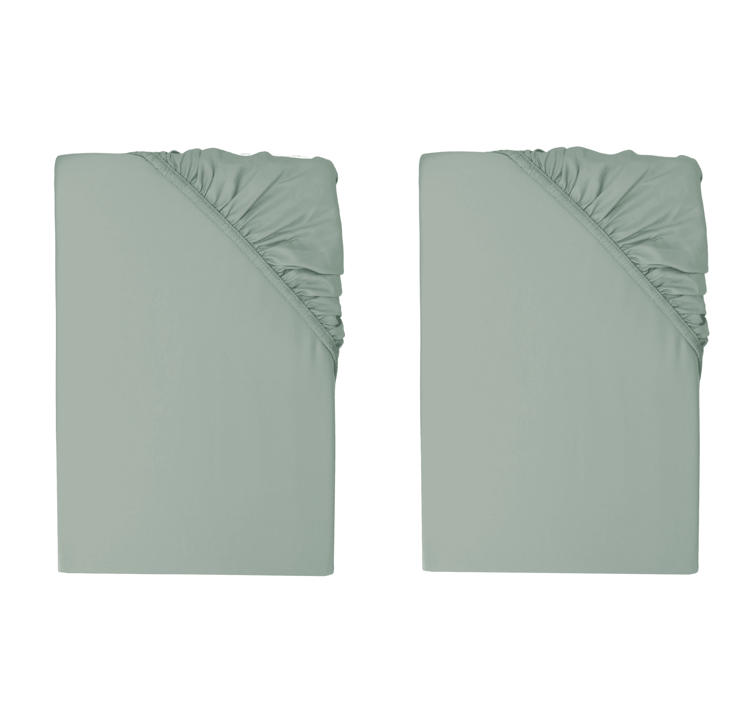 LIVARNO® Napínacia plachta z bambusovej viskózy Premium, 90 – 100 x 200 cm, zelená, 2 kusy