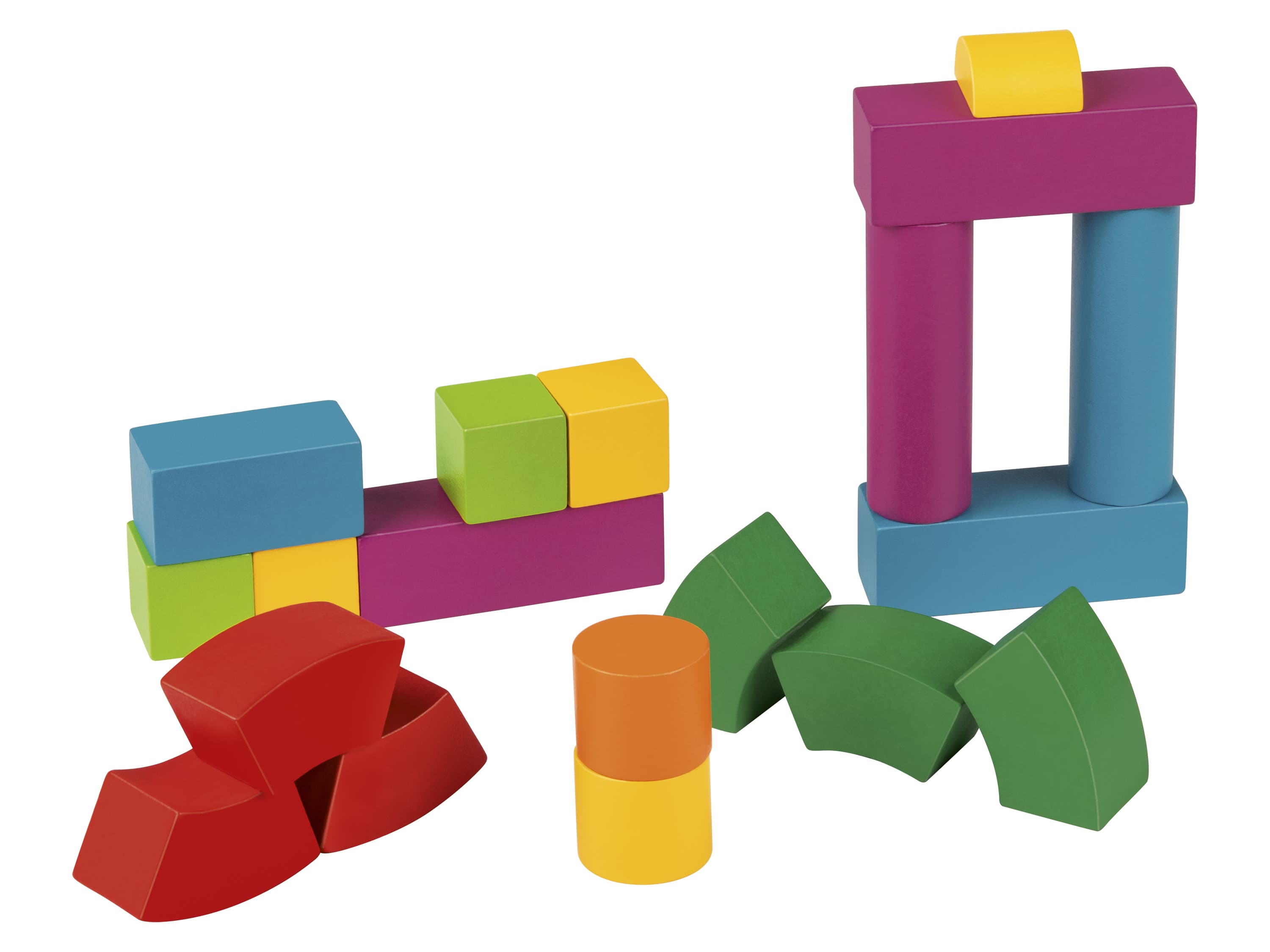 Playtive Drevená dúhová Montessori hračka (kocky)