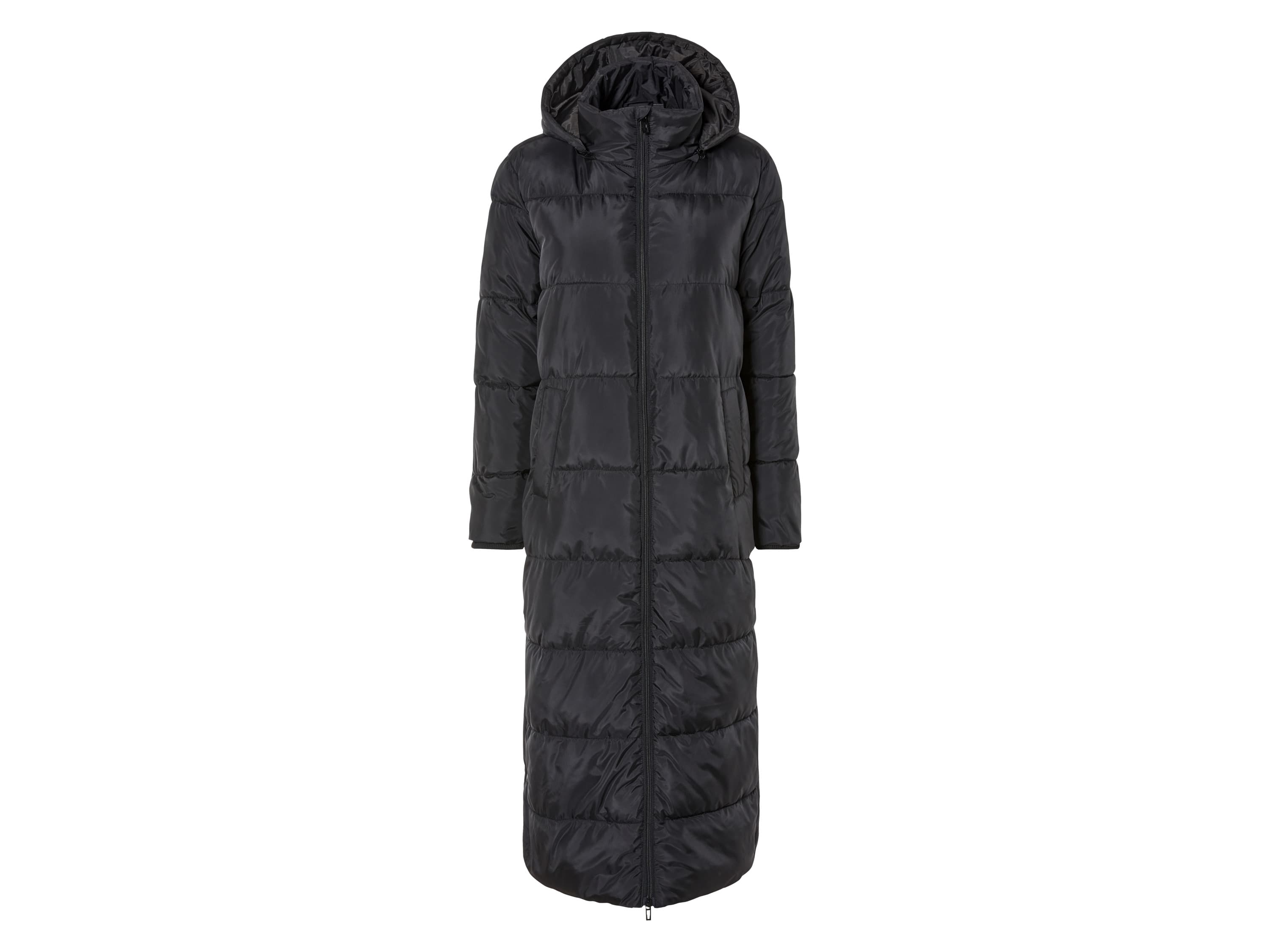 esmara® Dámsky dlhý prešívaný kabát (S (36/38), čierna)