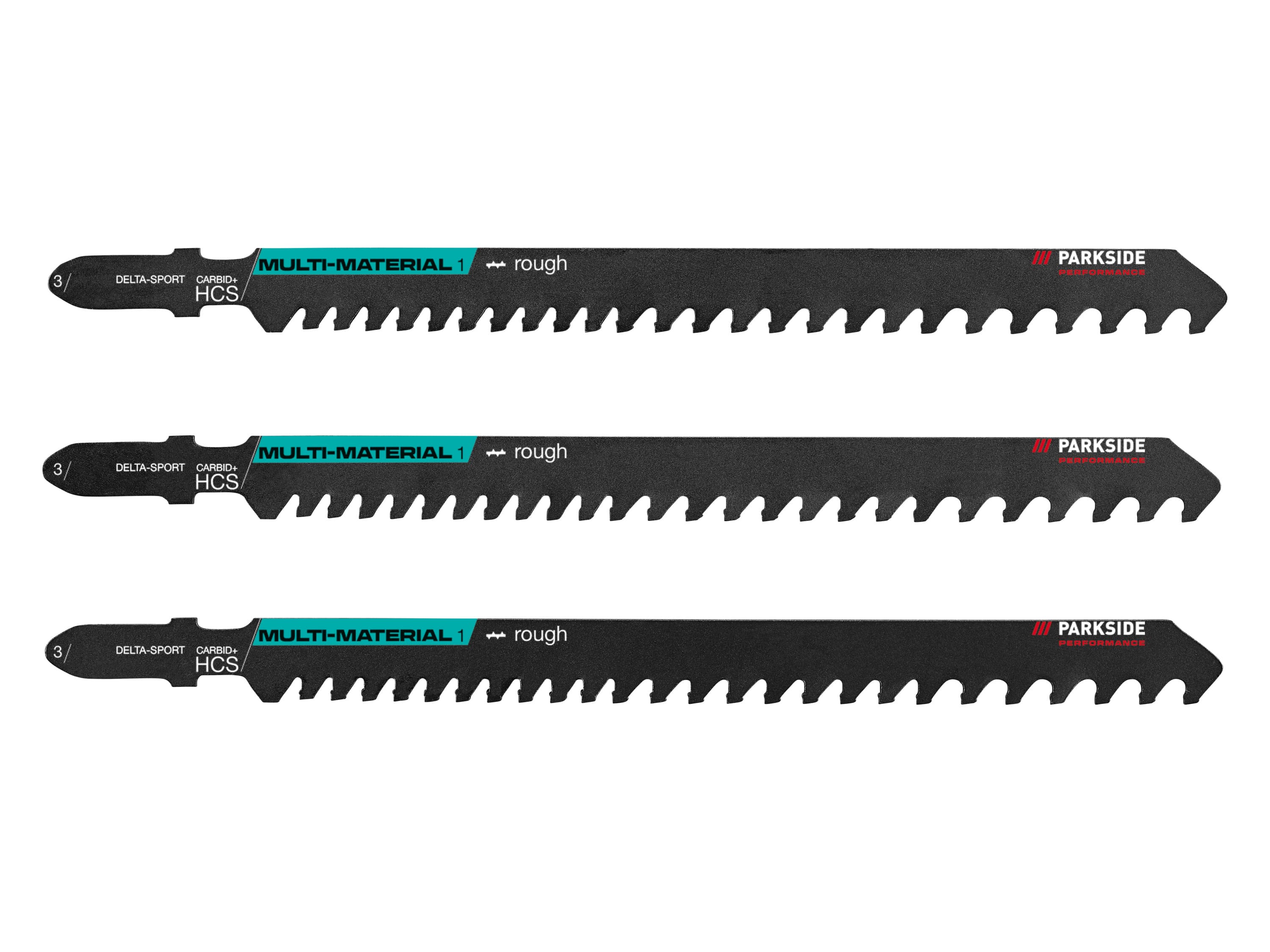 PARKSIDE PERFORMANCE® Súprava pílových listov pre priamočiaru pílu (súprava na rôzne materiály, 3-dielna)
