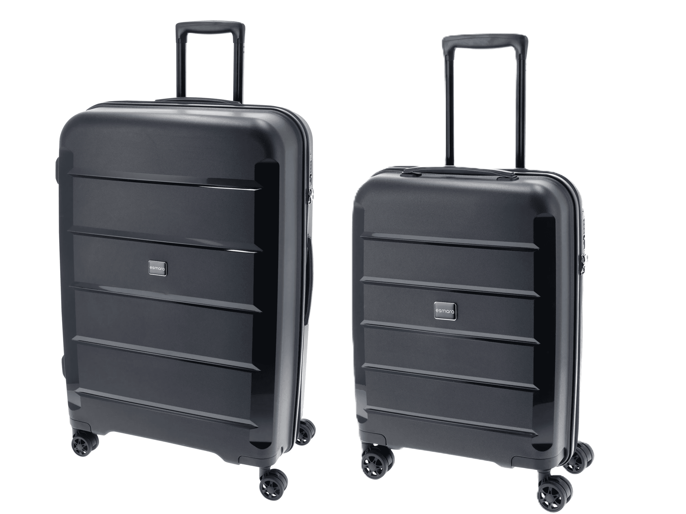 ESMARA® Cestovný kufor, 90 l + Príručný kufor, 30 l, čierny