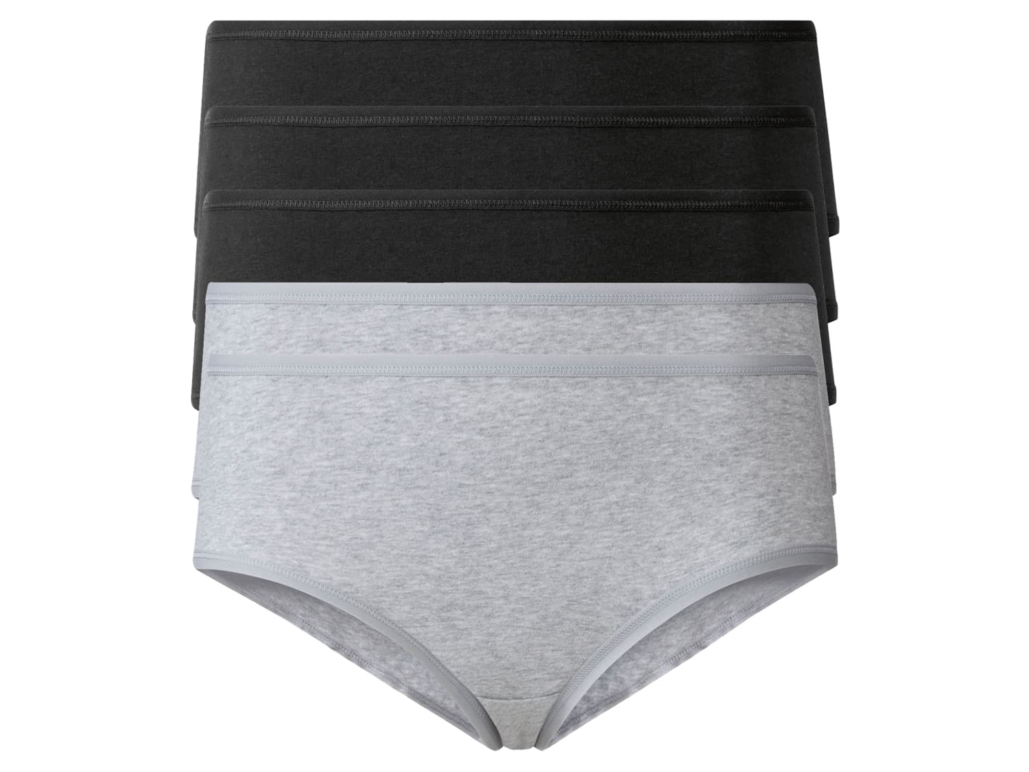 esmara® Dámske bedrové nohavičky, 5 kusov (čierna/sivá, S (36/38)) 1