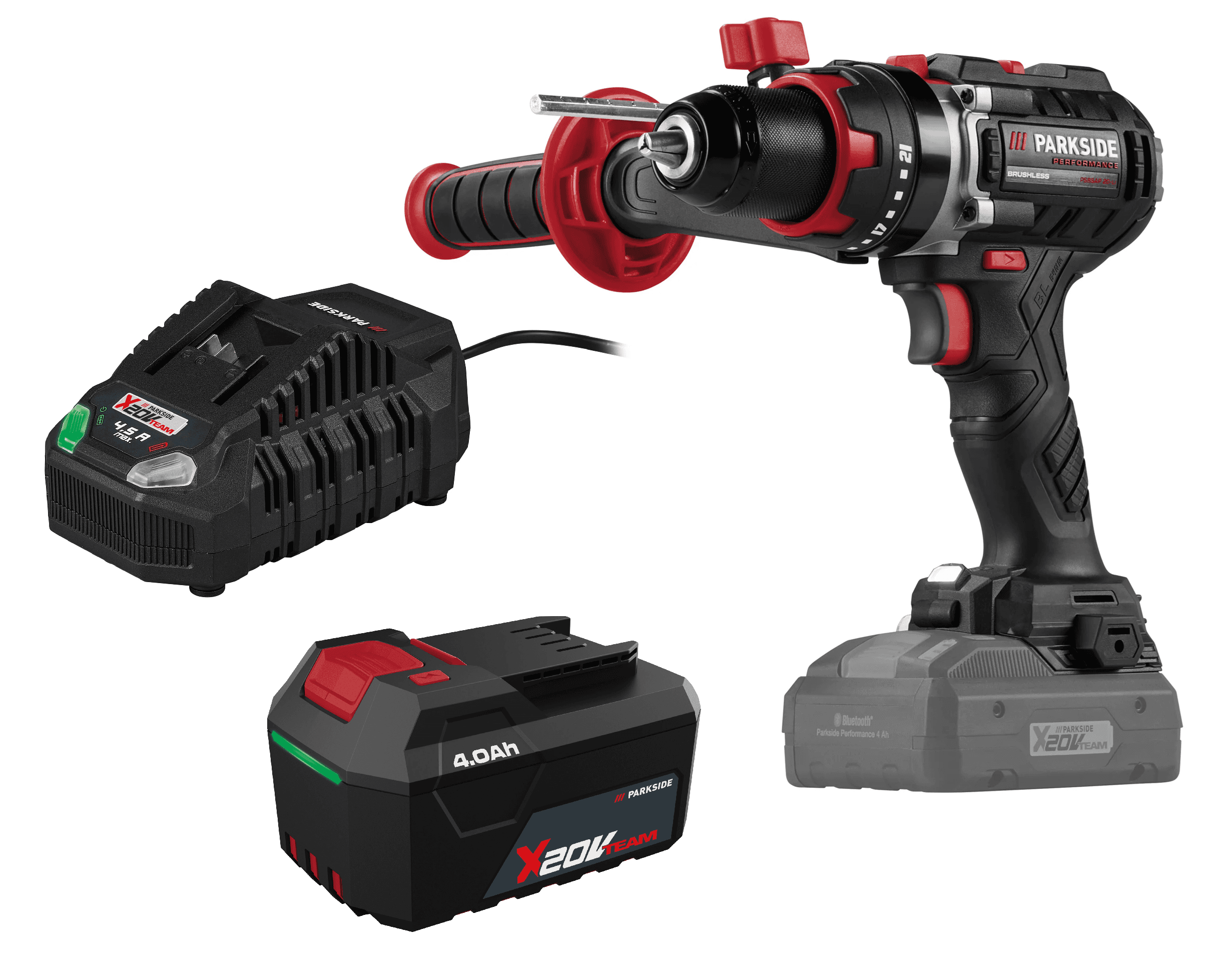 PARKSIDE® Aku príklepová vŕtačka 20 V PSBSAP 20-Li C3 + Rýchlonabíjačka akumulátora 20 V/4,5 A + Akumulátor 20 V/4 Ah 1