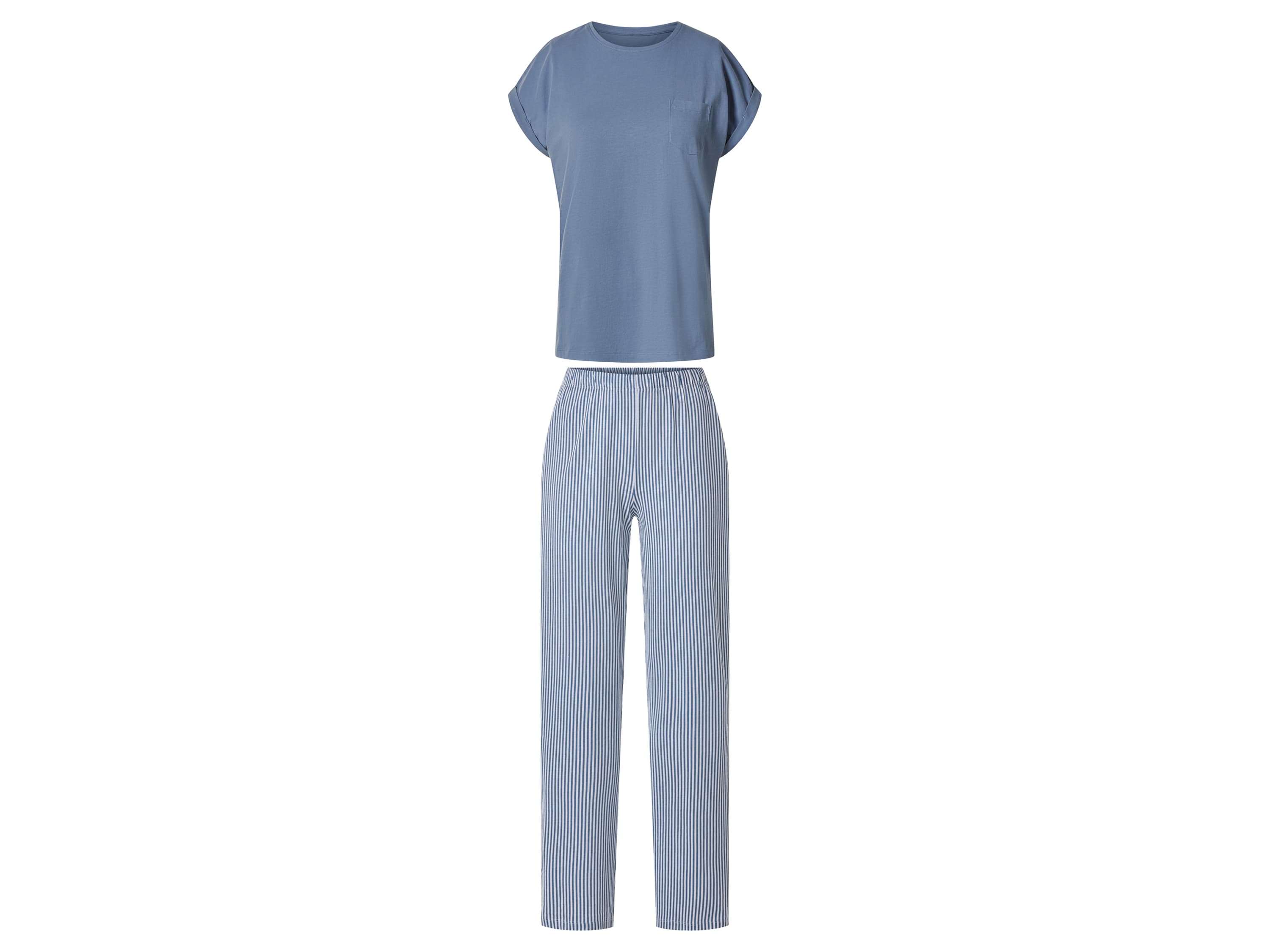 esmara® Dámske pyžamo (modrá/biela, XS (32/34))